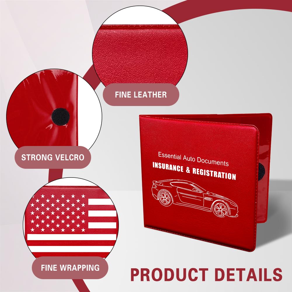 2-Pack Car Glove Box Organizer - Universal Vehicle Document Holder for Registration, Insurance & Cards - Essential Car Interior Accessories for Most Cars - Perfect for Road Trips & Daily Commute Storage