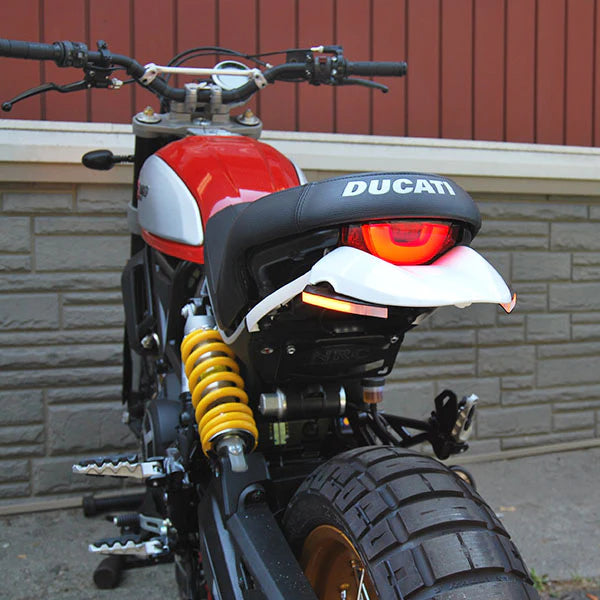 Ducati Scrambler Desert Sled Fender Eliminator Kit for 2017-Present Models - Motorcycle Tail Tidy & License Plate Relocator for Off-Road & Street Riding