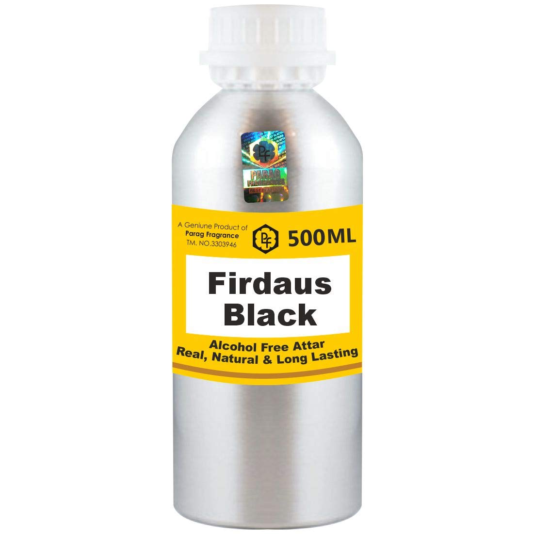 Parag Fragrances Firdaus Black Attar 500ml - Alcohol-Free Long Lasting Perfume Oil for Men & Women | Premium Itra Scent for Daily Wear, Special Occasions & Religious Ceremonies | Wholesale Pack