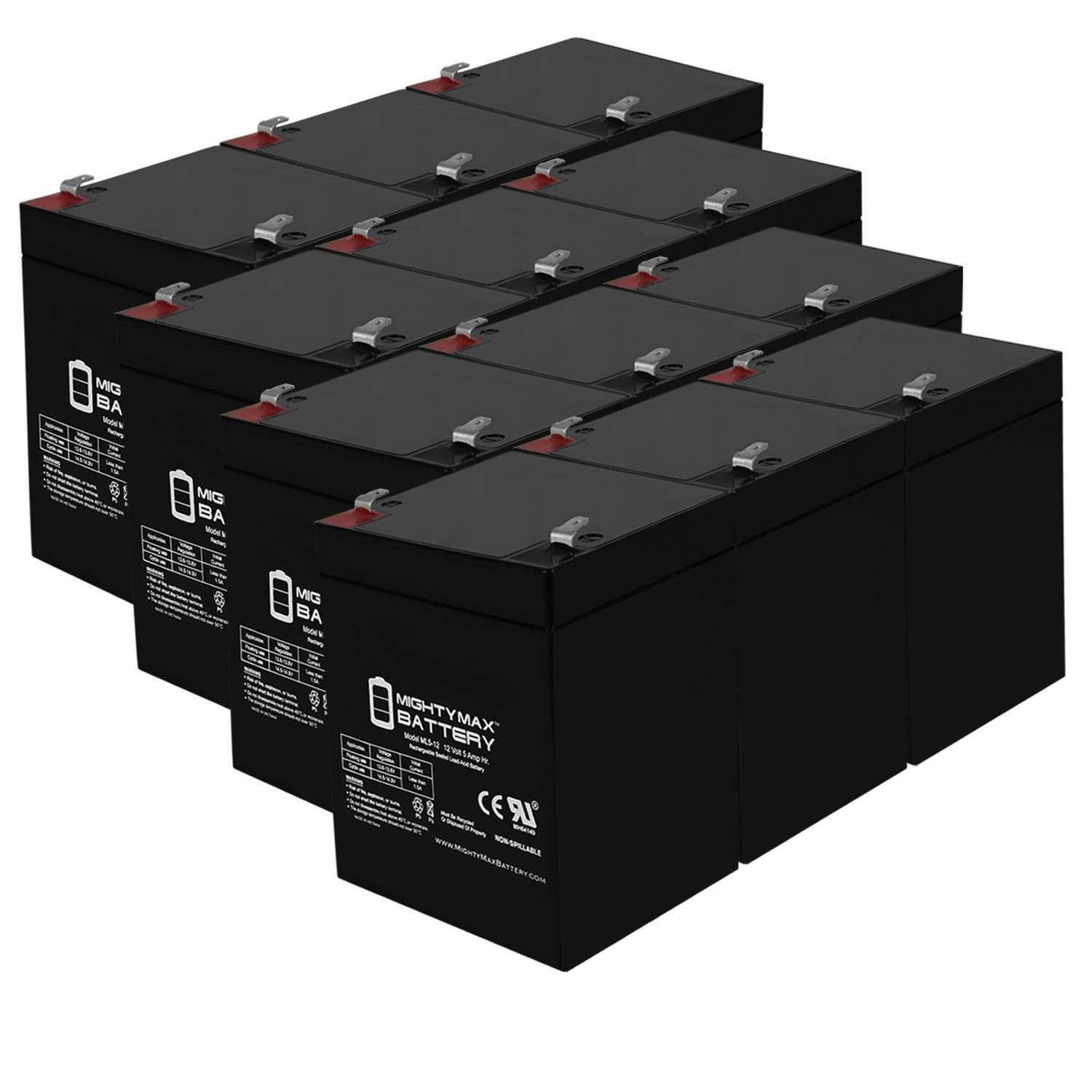 Mighty Max 12V 5AH SLA Rechargeable Battery - Replacement for Hawker Cyclon 6002591K16-12 Pack - Perfect for Security Systems, Emergency Lights & Power Wheels