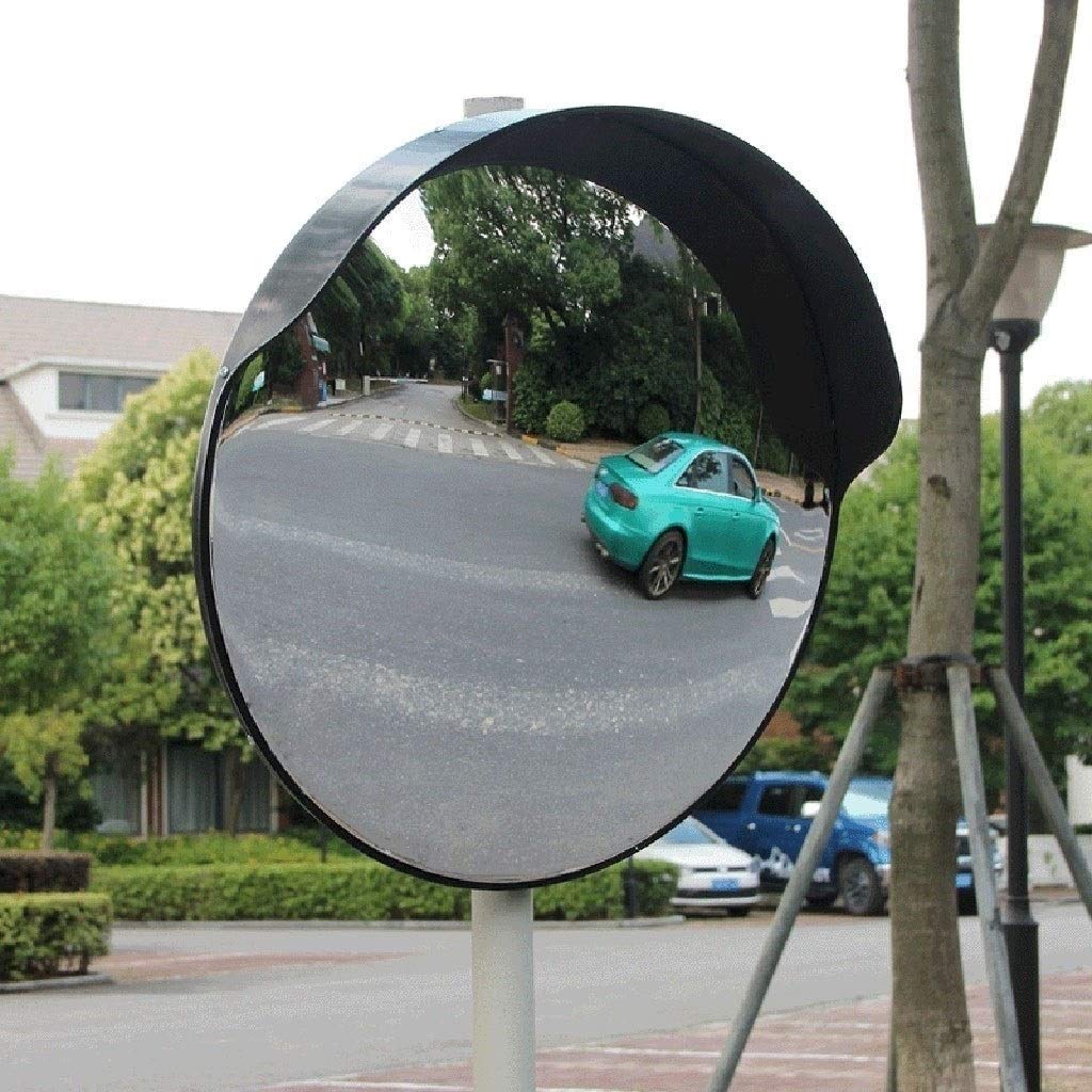 45cm Black Convex Security Mirror - Wide Angle Round Plastic Anti-Theft Mirror for Store Surveillance, Parking Lots & Blind Spot Safety (30-60cm Adjustable)