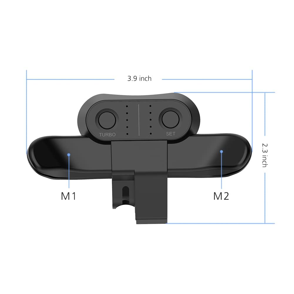 DRILI PS4 Controller Paddles - Back Button Attachment with Turbo & Memory Function, Plug & Play - Perfect for Gaming, FPS, and Competitive Play on PS4