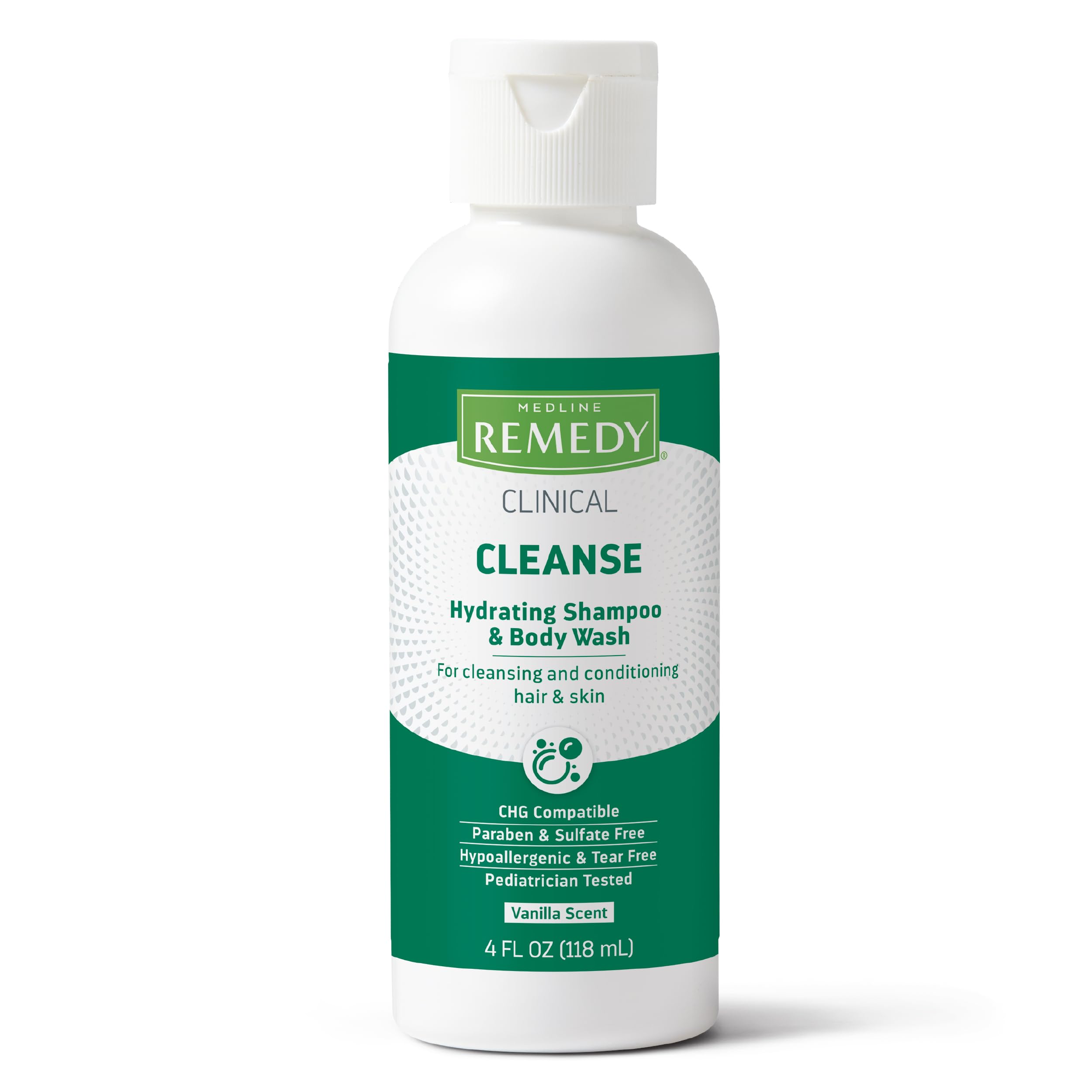 Medline Remedy Clinical Shampoo & Body Wash - Gentle Cleansing Formula for Sensitive Skin (4 oz, Pack of 48) | Moisturizing & Soothing | Ideal for Hospitals, Nursing Homes & Home Care Use
