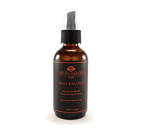 Seven Saints Men's Balance 100% Pure Aromatherapy Essential Oil Spray - Stress Relief & Mood Booster for Home, Office & Meditation Use