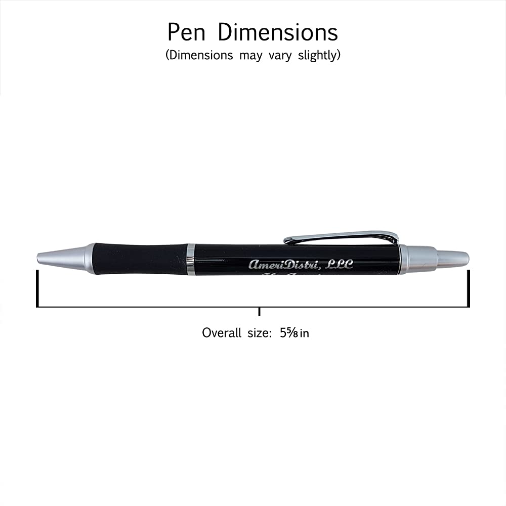 Premium Bullet Ballpoint Pens with Free Personalization - Elegant Silver Accent Tips & Click Mechanism - Solid Black Body with Comfort Grip - 100 Pack for Office, School & Corporate Gifts