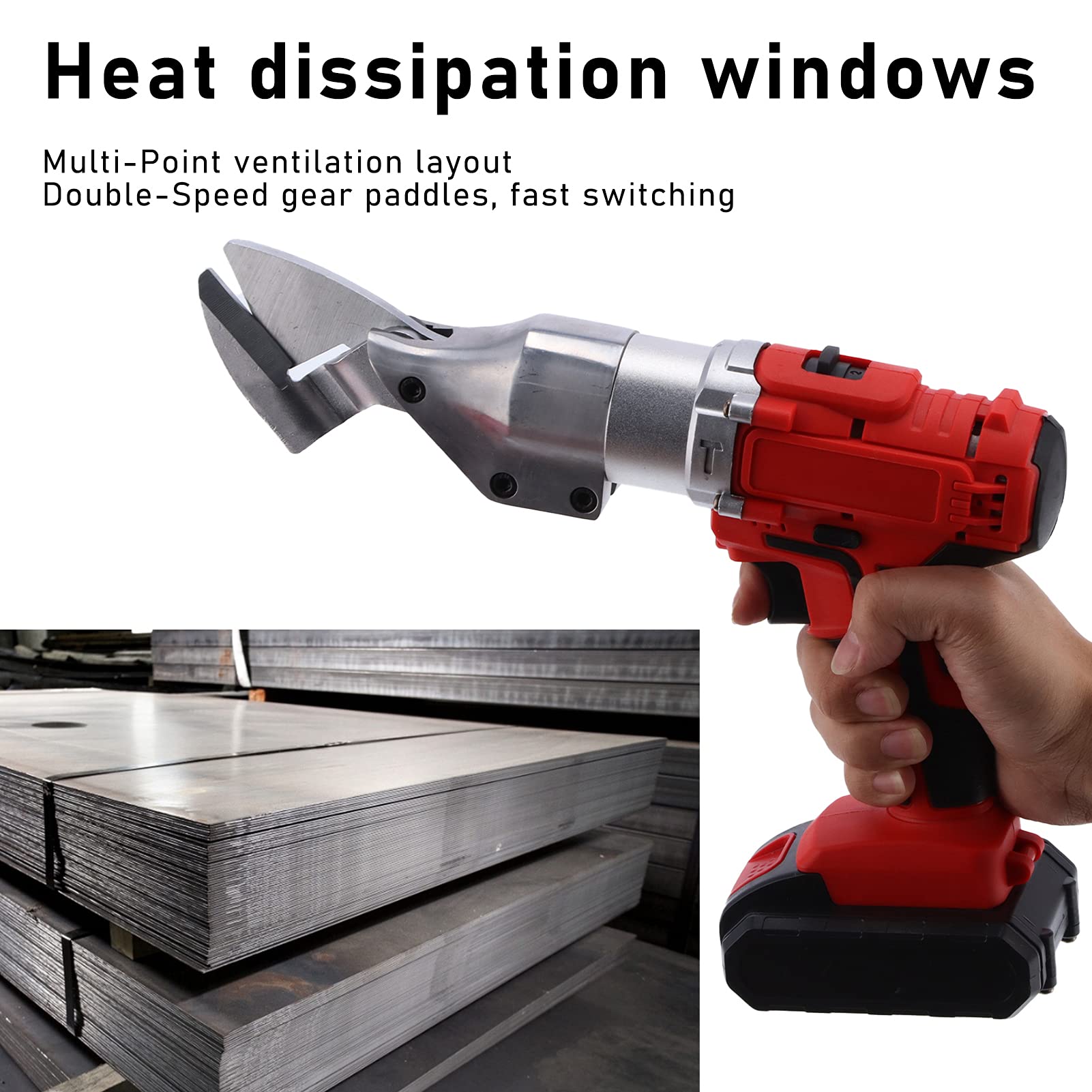 Wene Electric Metal Shears - 15000mAh Rechargeable Battery Steel Cutter for Iron Sheet, Sheet Metal & DIY Projects - Perfect for Home Renovation, Metalworking & Construction