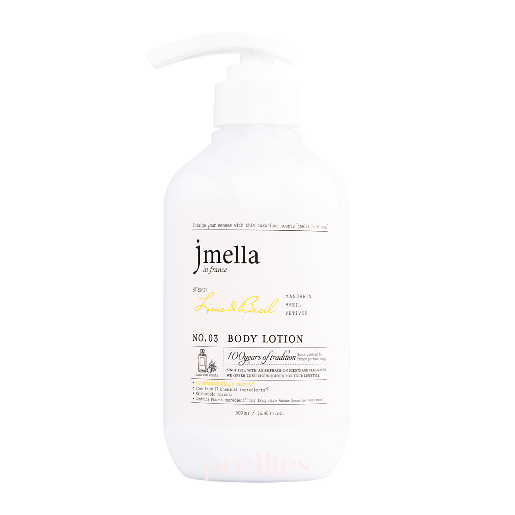 JMella Luxurious Fragrance Body Lotion - Lime & Basil Scent, 500ml Moisturizing Lotion for Dry Skin | Perfect for Daily Hydration & Spa Days at Home