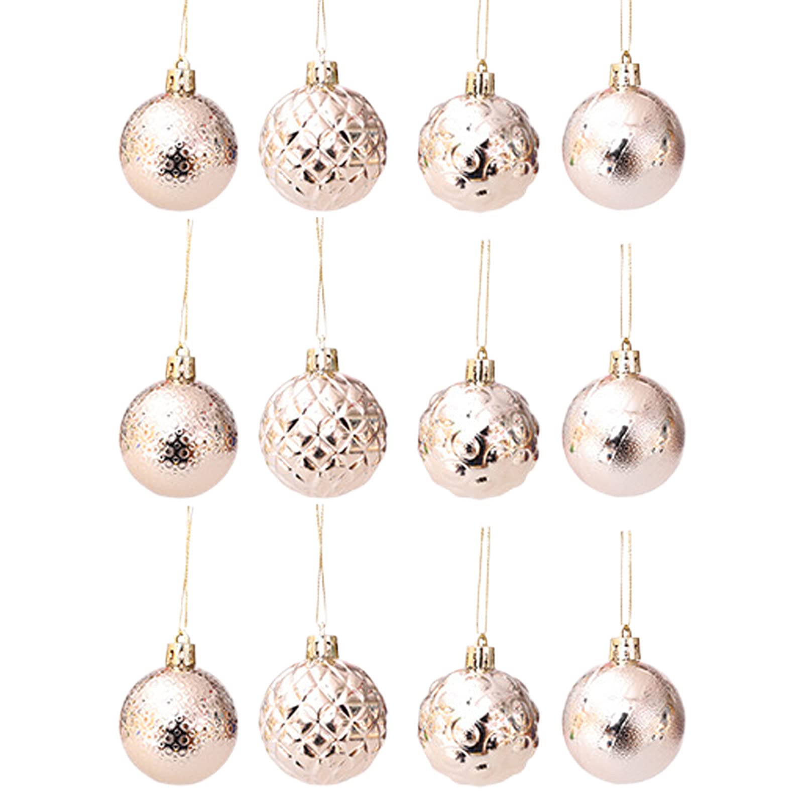 12Pcs Shatterproof Christmas Tree Ornaments - Plastic Xmas Balls for Holiday Decor, Wedding & Party DIY (Champagne) | Perfect for Home, Office & Festive Celebrations
