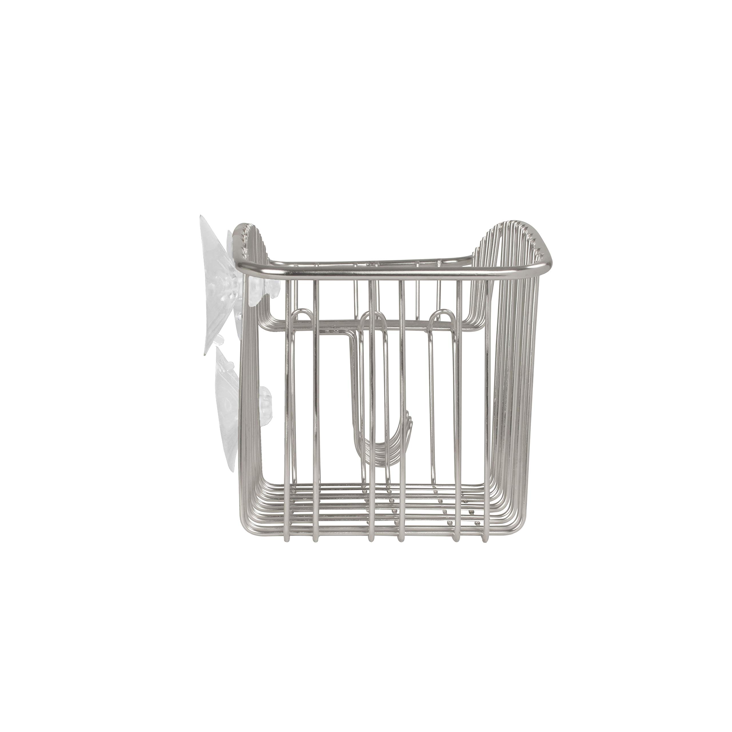 Stainless Steel Shower Caddy with Suction Cups - Bathroom Organizer for Soap, Shampoo, Razors & Loofahs - Rustproof Shower Basket with Hooks - Perfect for Small Spaces & Apartment Bathrooms