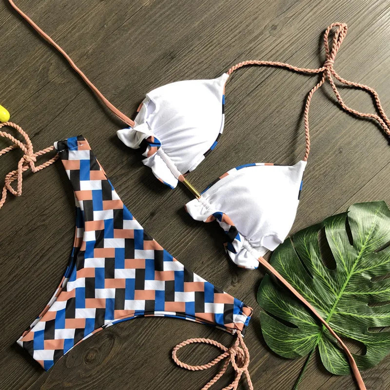 **10 Colors Sexy Push Up Bikini Set for Women - Halter Brazilian Thong Swimsuit Beachwear - Perfect for Pool, Beach, Vacation & Summer Outfits**