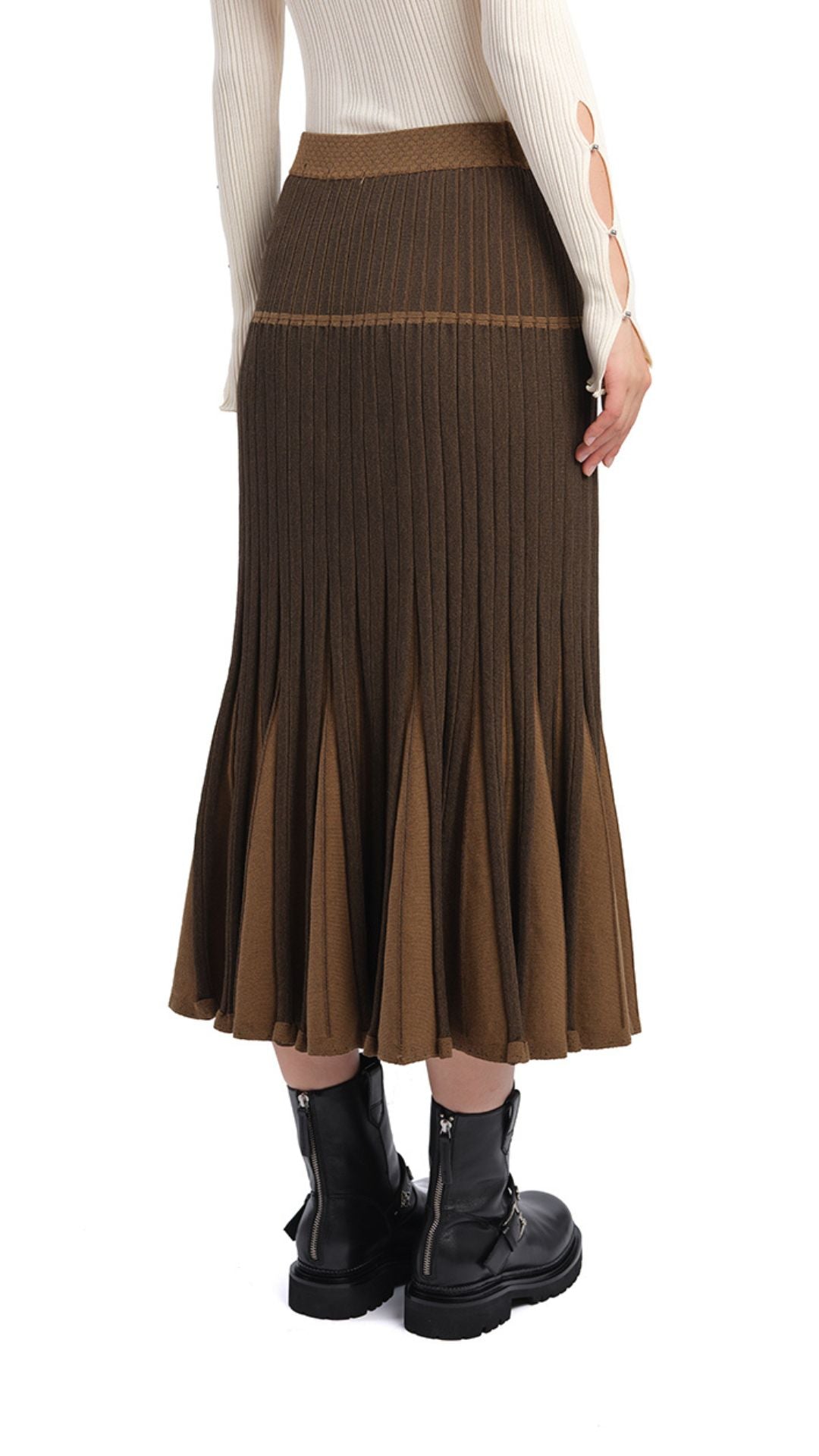 Stylish Knitted Flare Skirt for Women - Trendy High Waist A-Line Skirt | Perfect for Casual Outfits, Office Wear & Date Nights