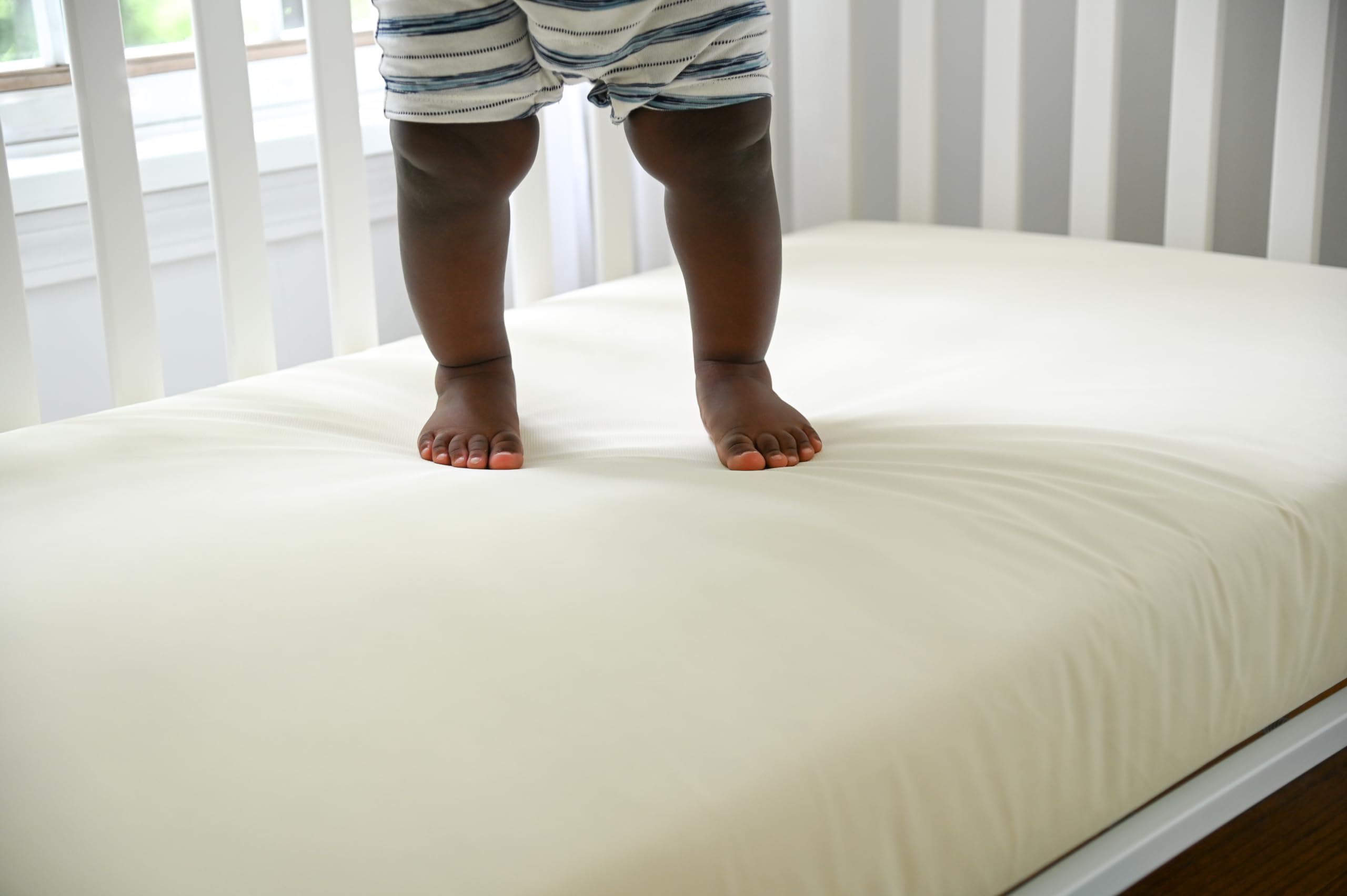 Lullaby Earth Organic Baby Crib Mattress - 2-Stage Lightweight Infant & Toddler Mattress | Waterproof, Hypoallergenic, Non-Toxic | Perfect for Nursery, Daycare & Travel Cribs
