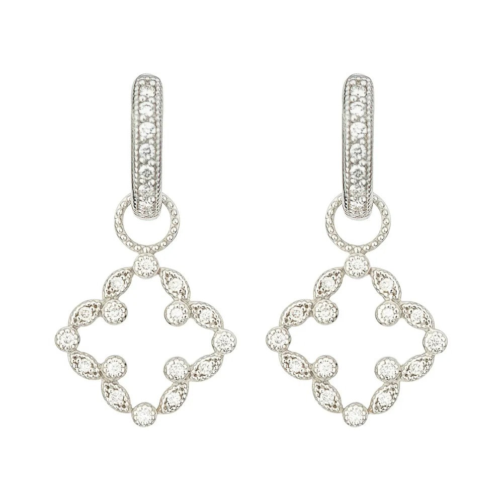 Jude Frances Pave Open Clover Marquis Earrings - Elegant Dangle Charms for Women | Perfect for Weddings, Parties & Special Occasions