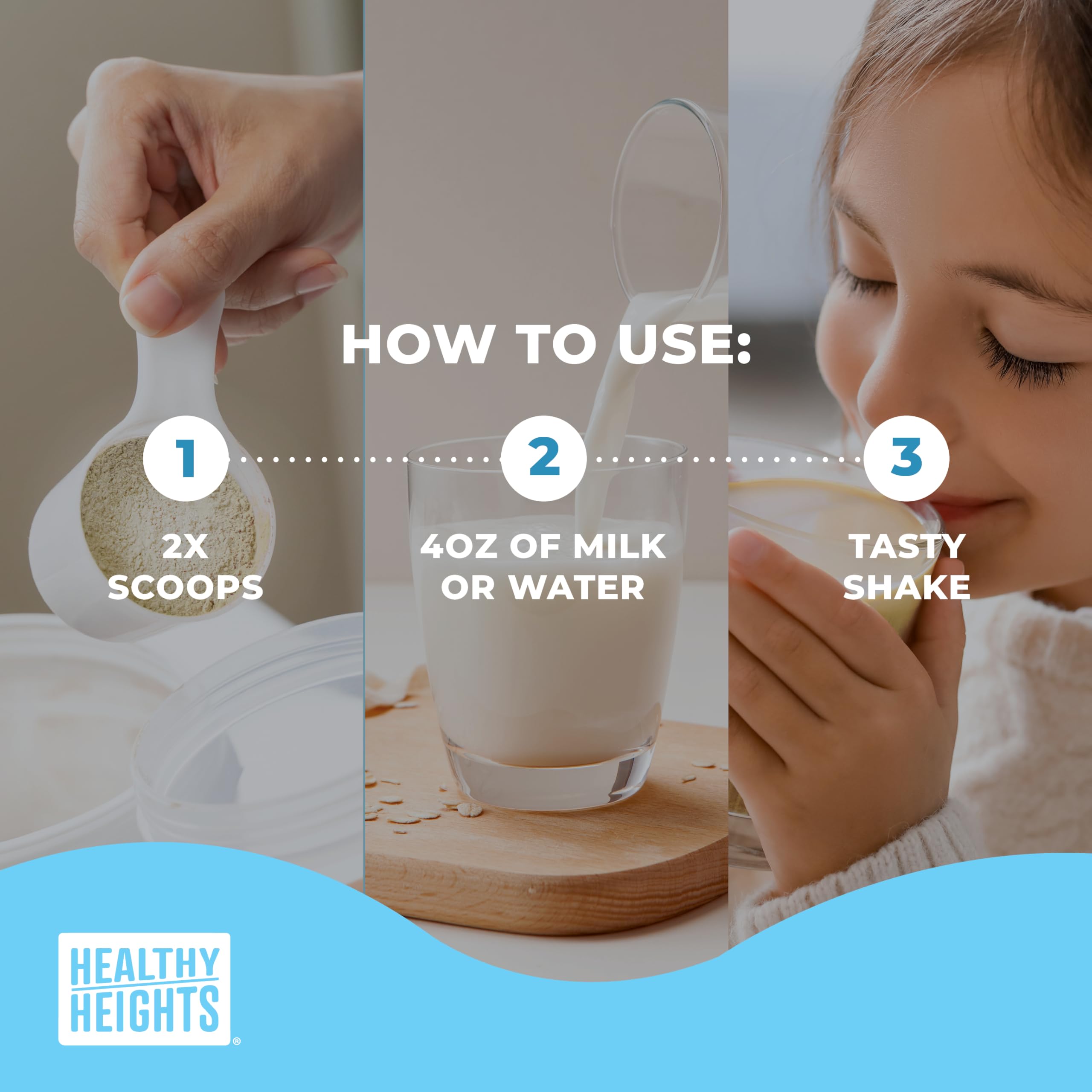 Healthy Heights Grow Daily Kids Protein Drink Mix (Vanilla) - High Protein Shake for Children Ages 3+ | Supports Growth & Development | Perfect for Breakfast, School Lunches & After-School Snacks