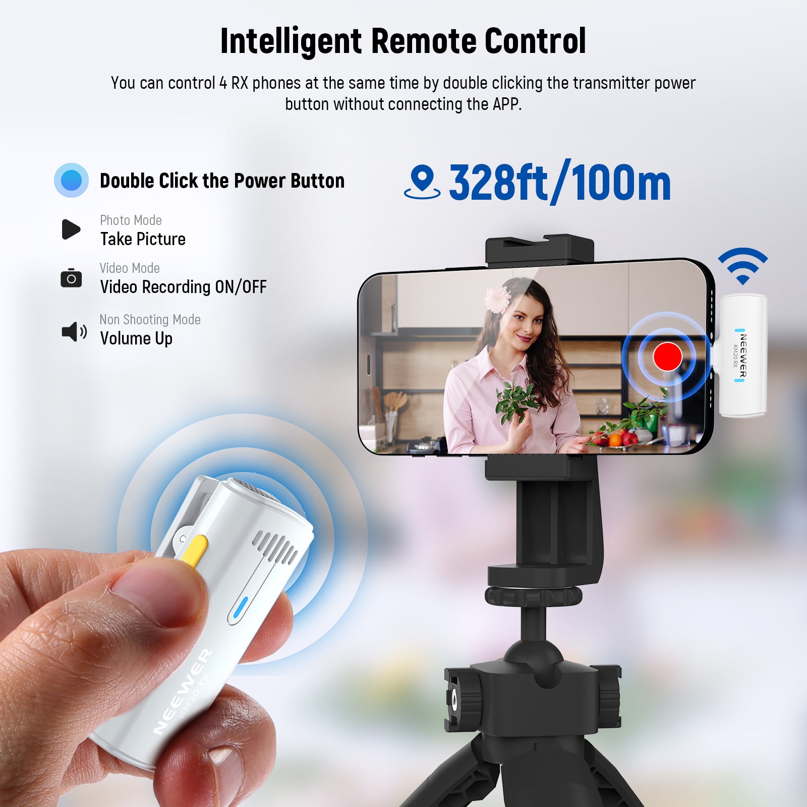NEEWER KM20 Wireless Lavalier Microphone for Smartphones, Cameras - Type C Lapel Mic with Noise Reduction for YouTube, Vlogging, Interviews, Live Streaming