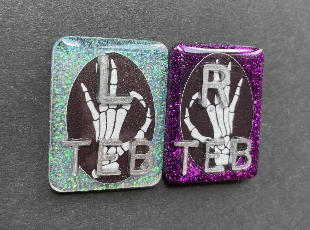 Skeleton Hand X-ray Markers - Personalized Rectangle Glitter Markers with 2-3 Initials - Perfect for Radiologists, Medical Students & Halloween Decor