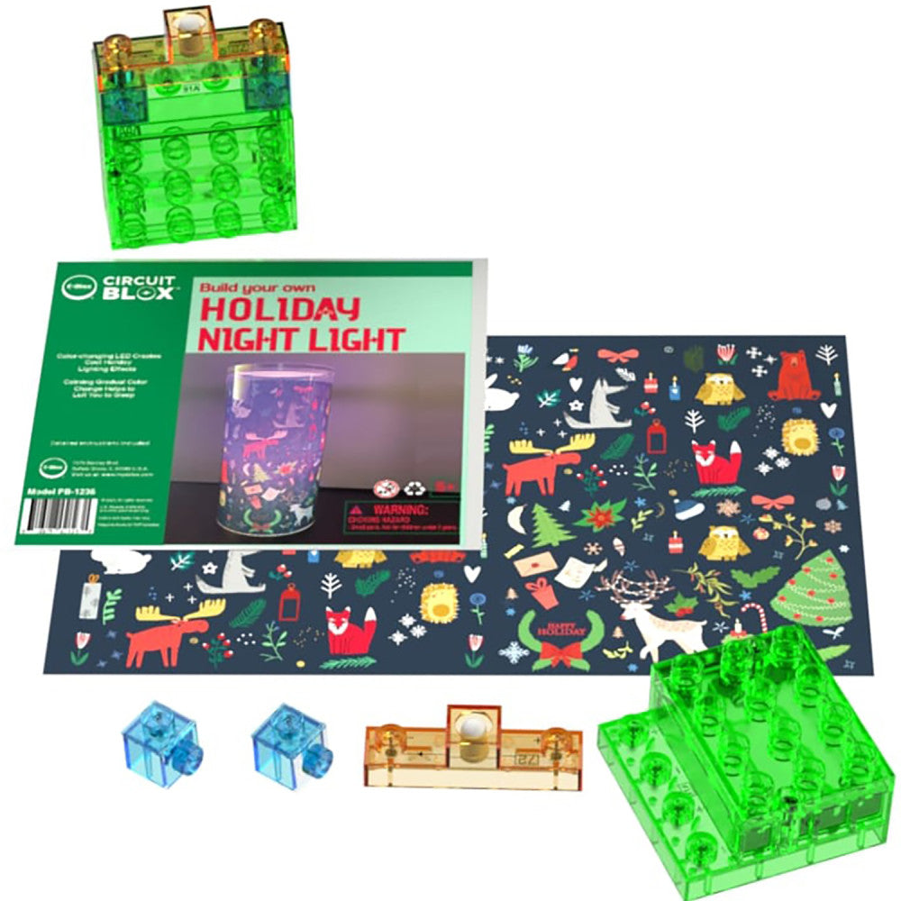 E Blox Power Blox DIY Holiday Night Light Kit - Winter Edition | STEM Educational Toy for Kids | Perfect for Christmas Decor & Bedroom Night Light