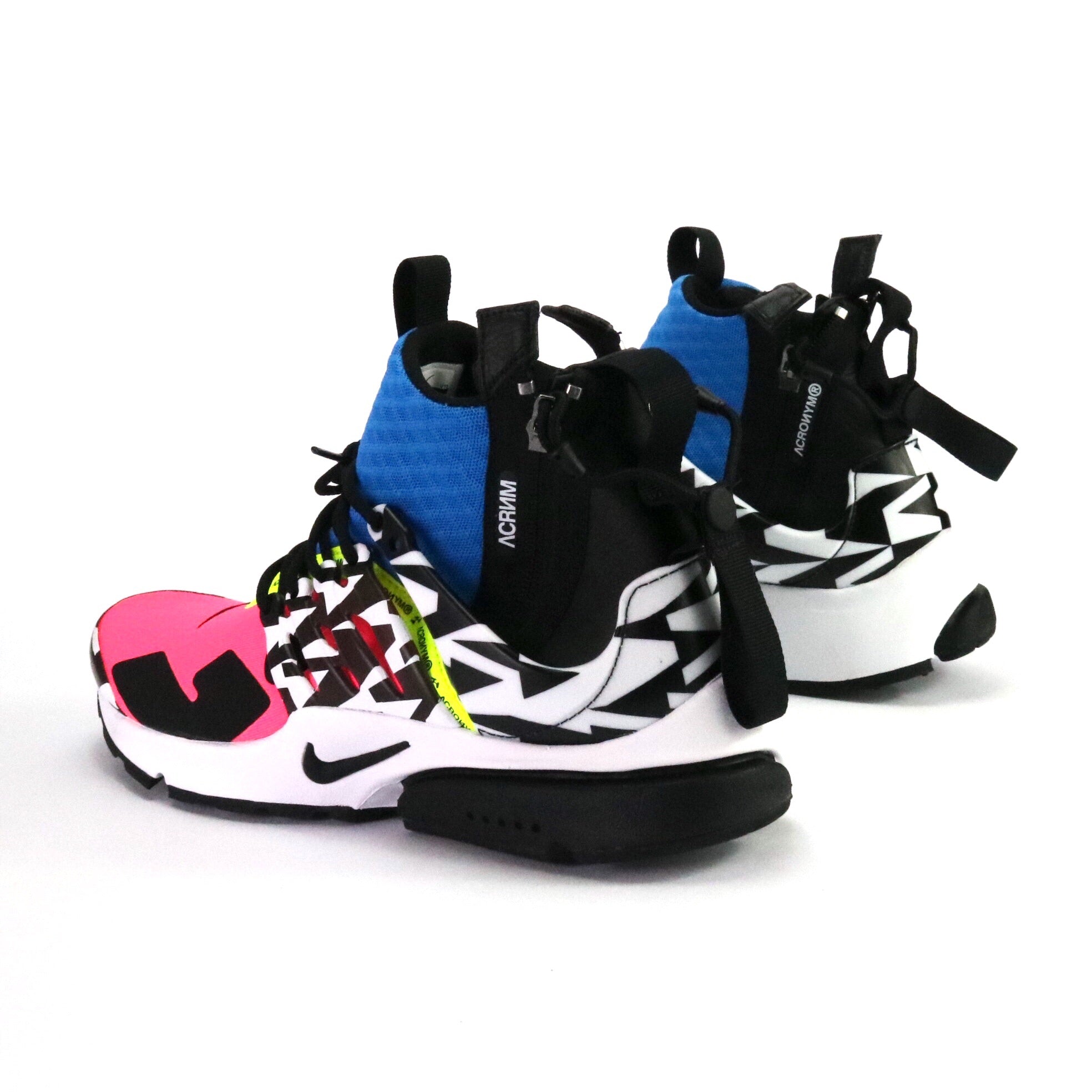 Nike Air Presto Mid Acronym - Racer Pink/Black/Photo Blue Running Shoes for Men | Lightweight Comfortable Sneakers for Gym, Workout & Streetwear Fashion