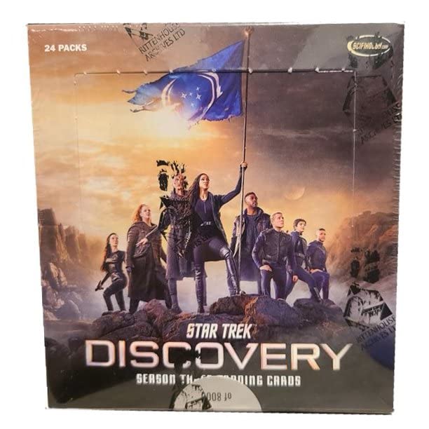 2022 Rittenhouse Star Trek Discovery Season 3 Trading Cards Hobby Box - Factory Sealed 24 Packs with 2 Autographs & 1 Relic - Collectible Memorabilia for Sci-Fi Fans & Card Collectors - Perfect for Gifts, Display, and Trading Card Games