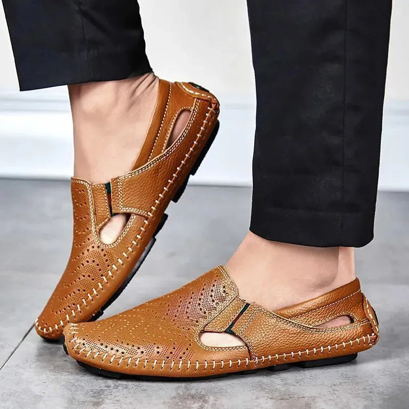 Genuine Leather Loafers for Men & Women - Comfortable Driving Flat Shoes for Casual & Office Wear