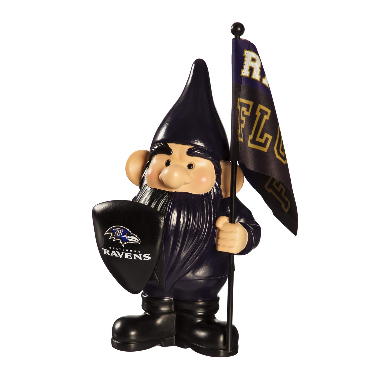 Baltimore Ravens Team Sports America Flag Holder Gnome - Perfect for NFL Fan Decor, Game Day Parties & Outdoor Garden Display