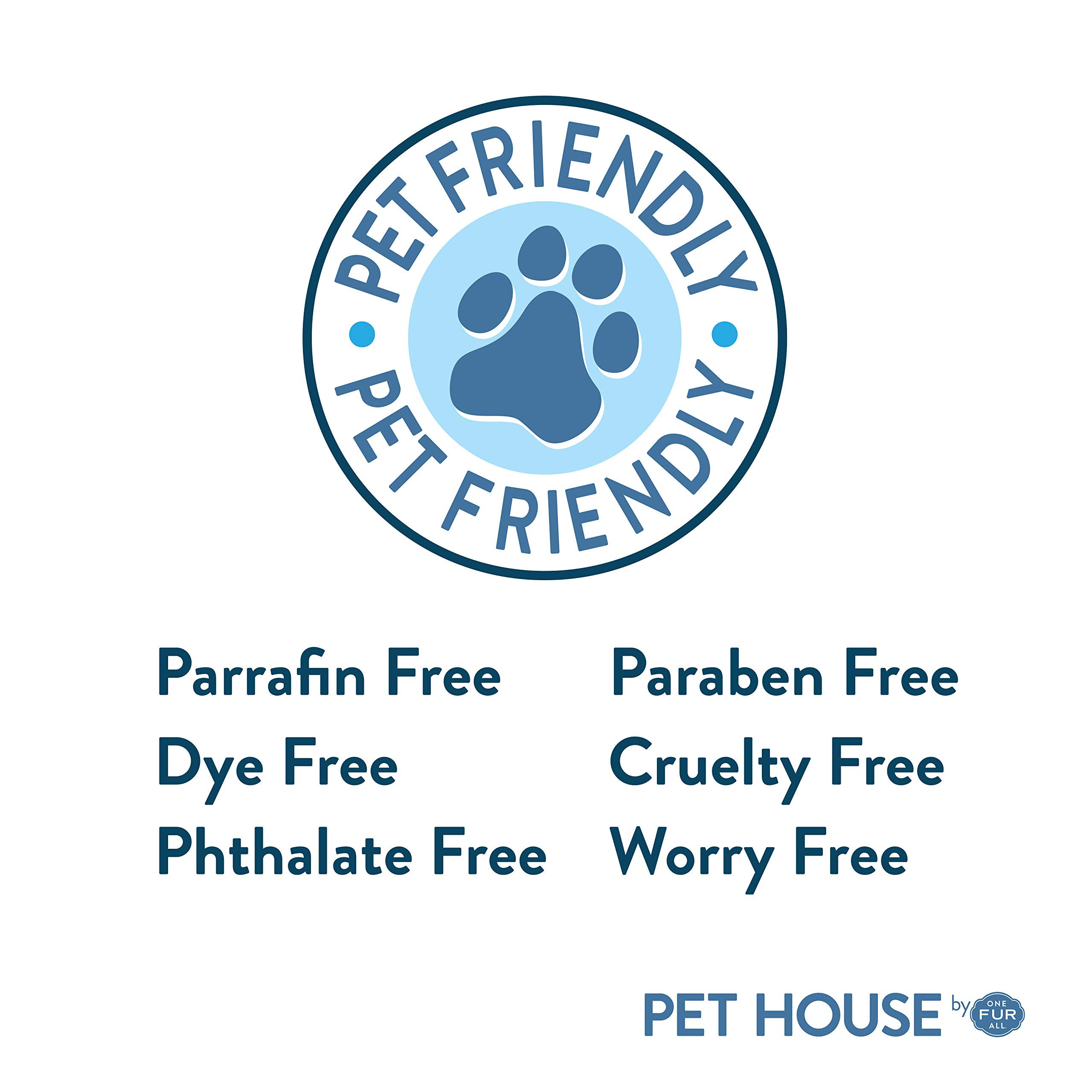 One Fur All Pet House Soy Candle - Natural Plant-Based, Clean Burning Scented Candle for Home | Long-Lasting Pet Odor Eliminator | Candy Cane Fragrance | Perfect for Living Rooms, Bedrooms & Pet Spaces