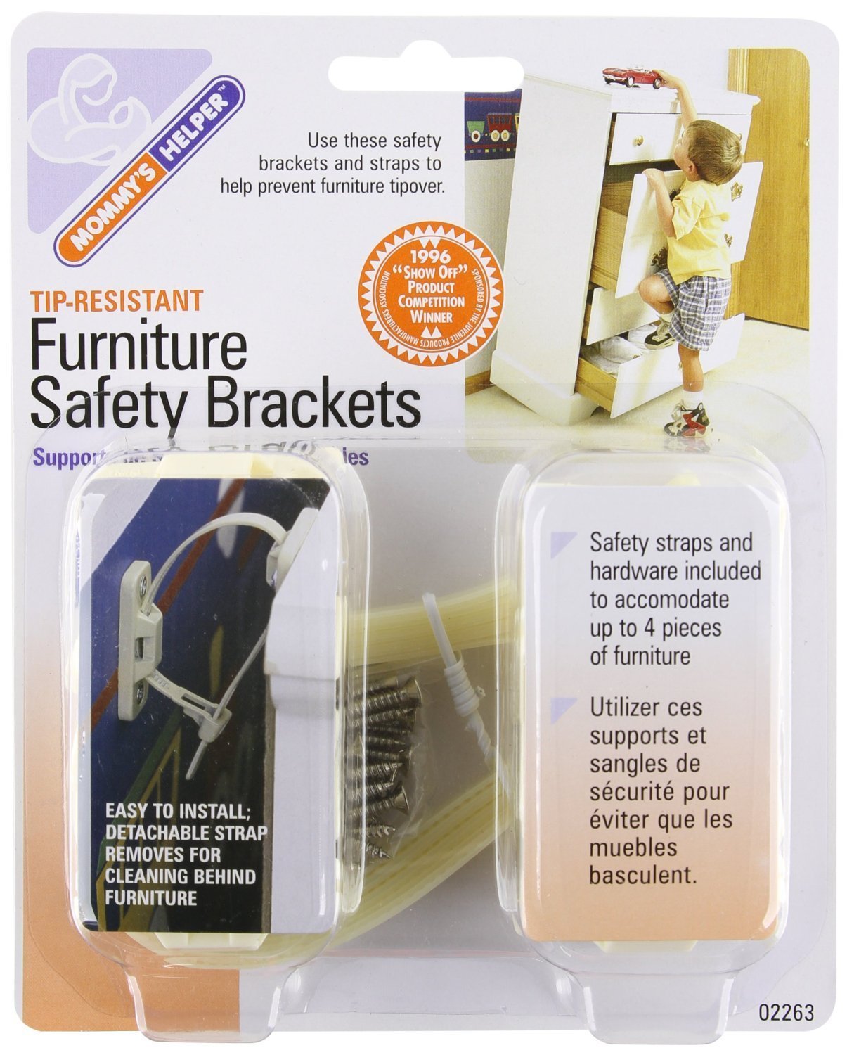 Tip-Resistant Furniture Safety Brackets (2 Pack) - Secure Heavy Furniture & Prevent Accidents - Ideal for Baby Proofing, Child Safety & Home Protection