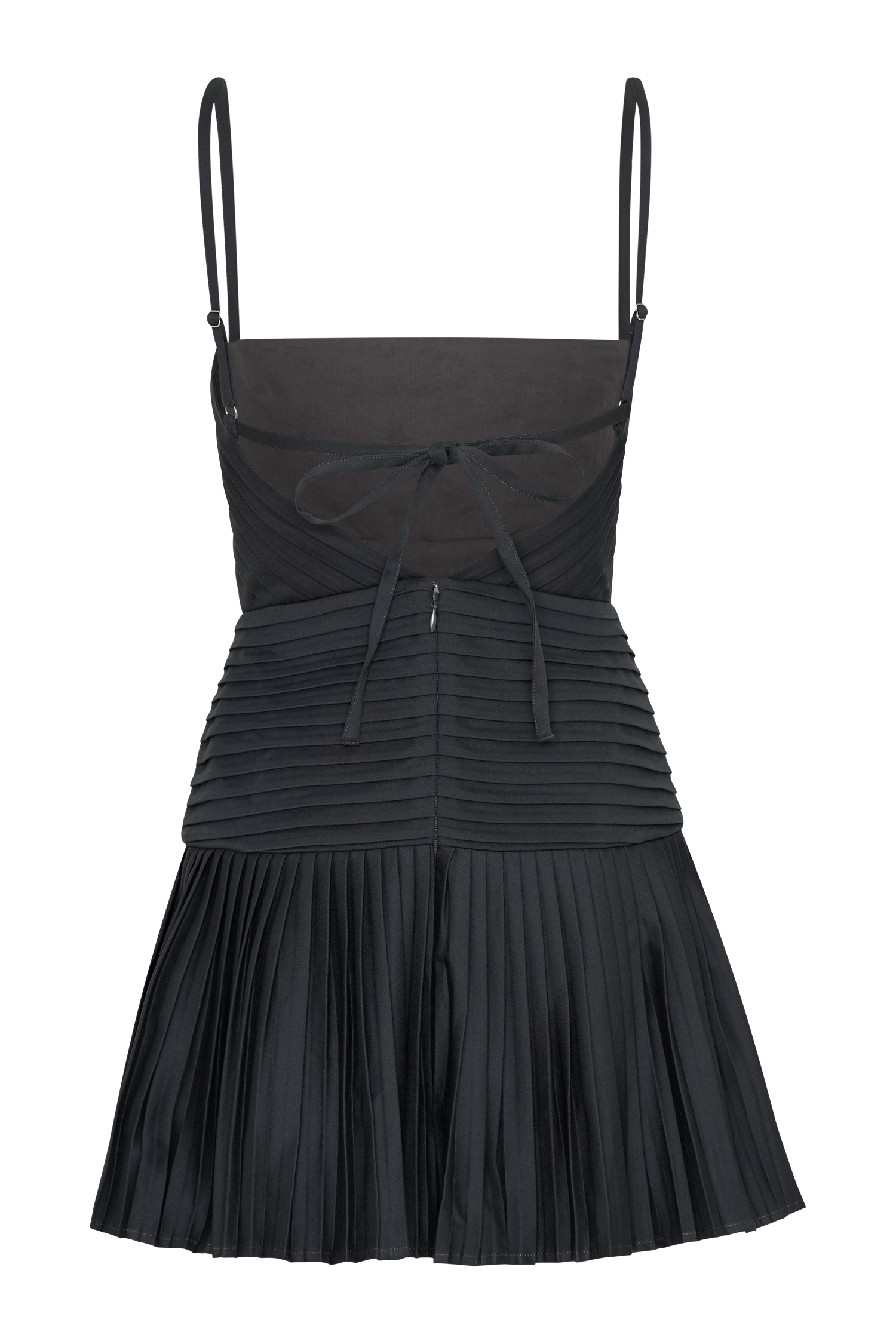 Stylish Rylee Multi Pleat Mini Dress in Charcoal - Perfect for Parties, Dates & Casual Outings