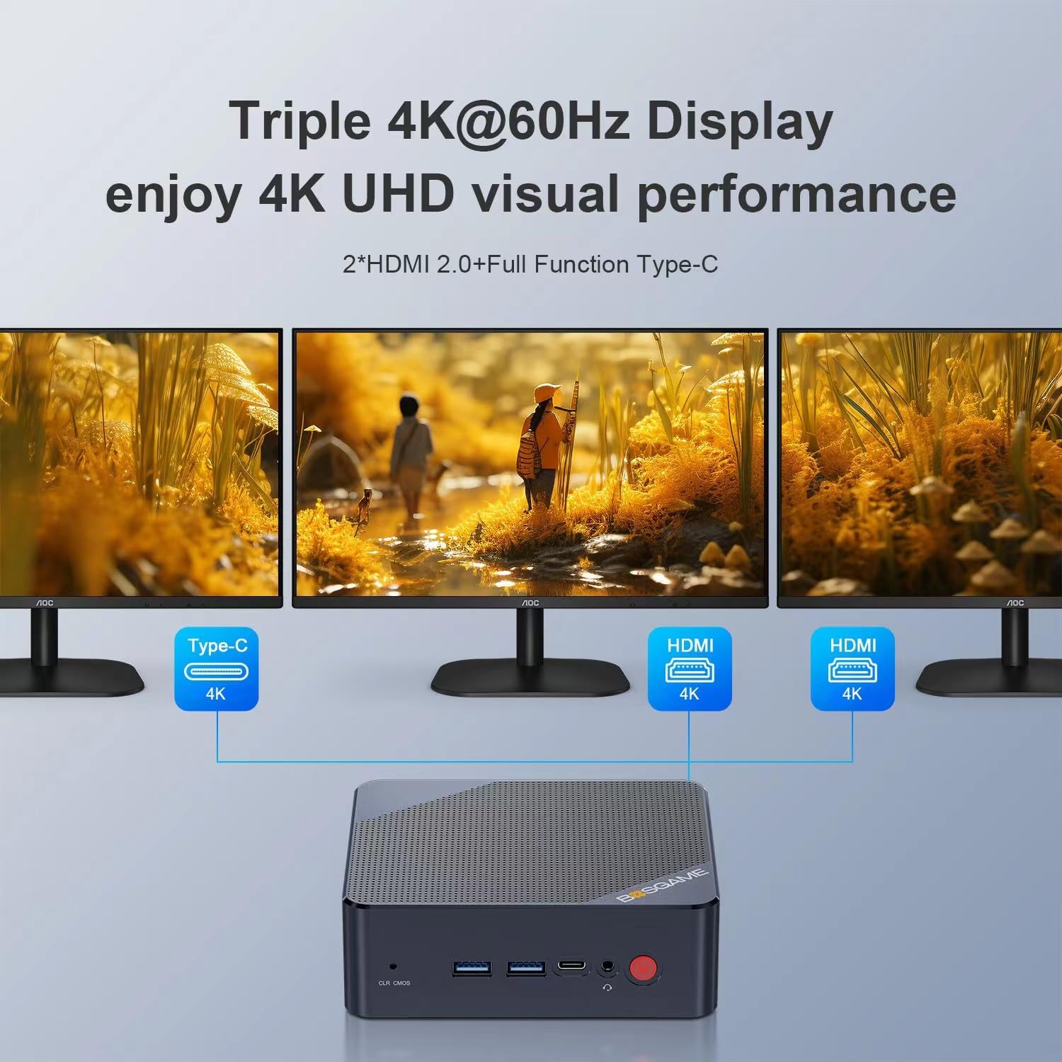 Mini PC B100 - Intel Alder Lake N100, 16GB DDR4 RAM, 512GB SSD, USB-C Docking Support, 4K Triple Display, 2.5G Ethernet - Perfect for Home Office, Gaming & Digital Signage