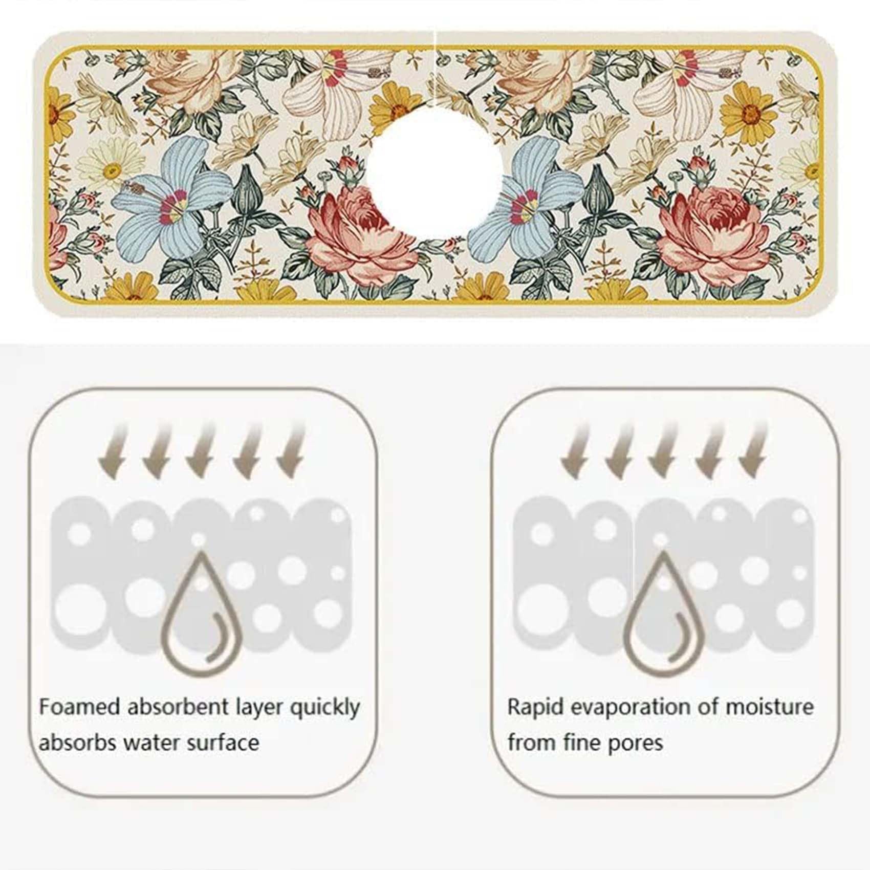 **Fantasy Style Self-Absorbent Faucet Draining Mat – Splash Catcher for Kitchen & Bathroom Sink, Countertop Protector – Perfect for Preventing Water Spills & Keeping Surfaces Dry**    *(Use Scenarios: Ideal for kitchens, bathrooms, laundry rooms, and RVs to protect countertops from water damage and keep floors dry.)*