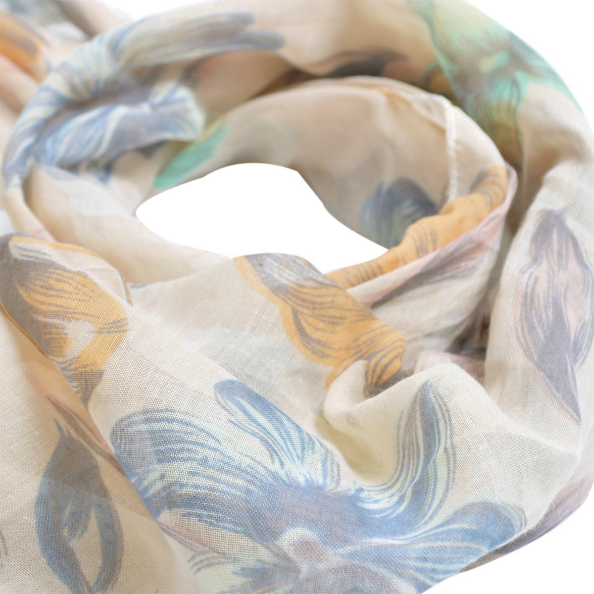 Elegant Viscose Floral Print Fashion Scarf Wrap - Lightweight Summer Shawl for Women, Boho Chic Accessory for Beach, Office & Special Occasions