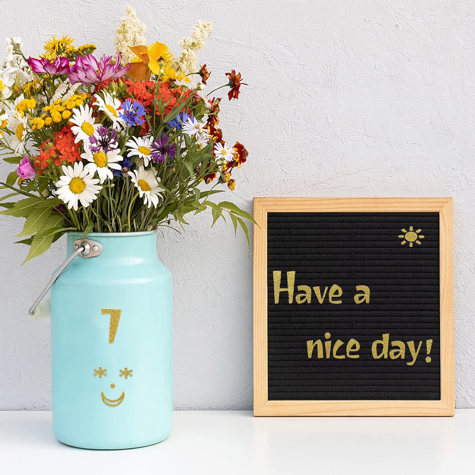 Glitter Alphabet Letter Stickers - 680Pcs Self-Adhesive Gold Number & Letter Stickers for Graduation Caps, DIY Crafts, Christmas Mailbox Decor, Business Signs - 8 Sheets (Perfect for Scrapbooking & Party Decorations)