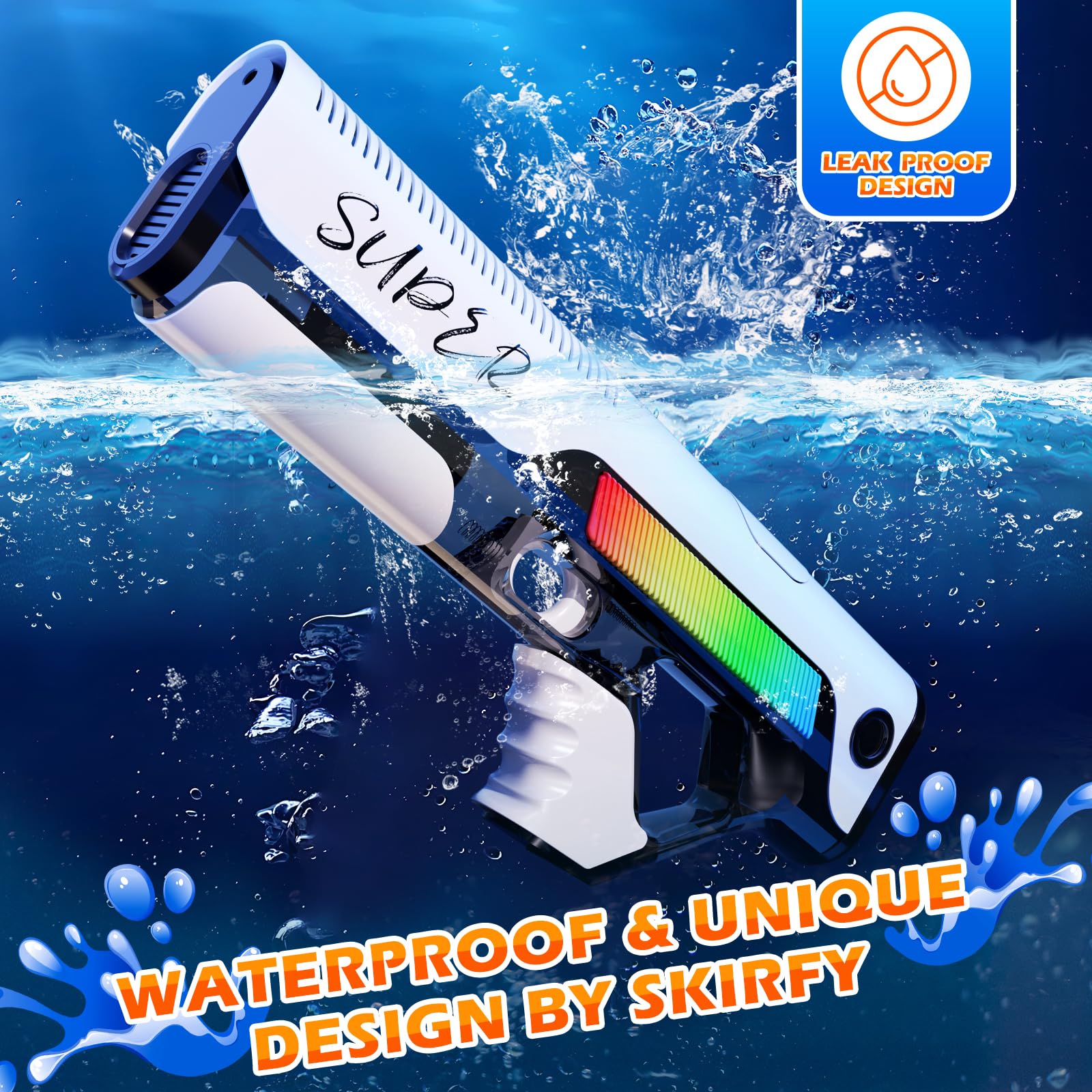 Electric Water Gun for Adults & Kids - Strong Automatic Squirt Gun with Auto Suction & Modular Battery - Perfect for Summer Pool Parties, Beach Fun & Outdoor Water Games - Ideal for Ages 8-12