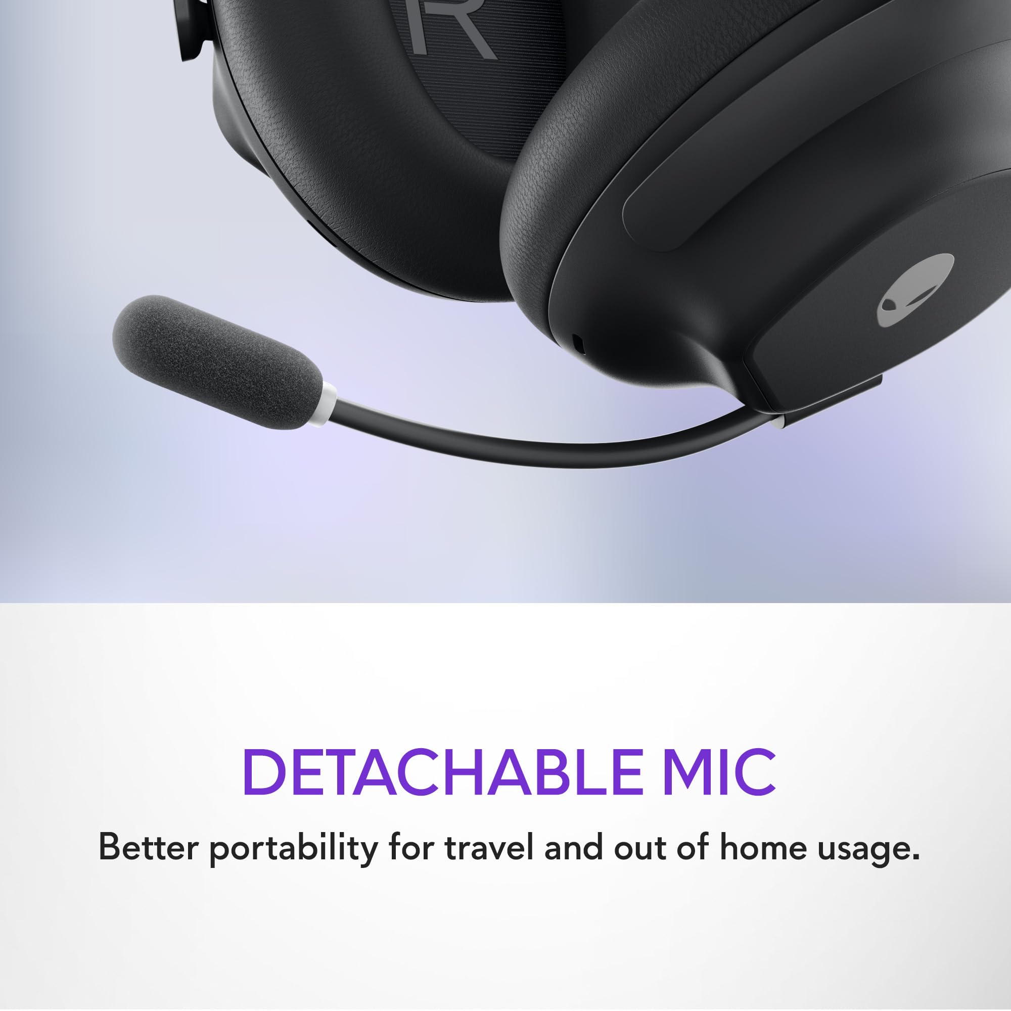 Alienware Pro Wireless Gaming Headset - Dual Mode Wired/Wireless, Bluetooth 5.3, 15-Min Fast Charge, 20Hz-20KHz Hi-Res Audio, 24H ANC Battery Life - Dark Side of The Moon | Perfect for PC/PS5/Xbox Gaming & Online Meetings