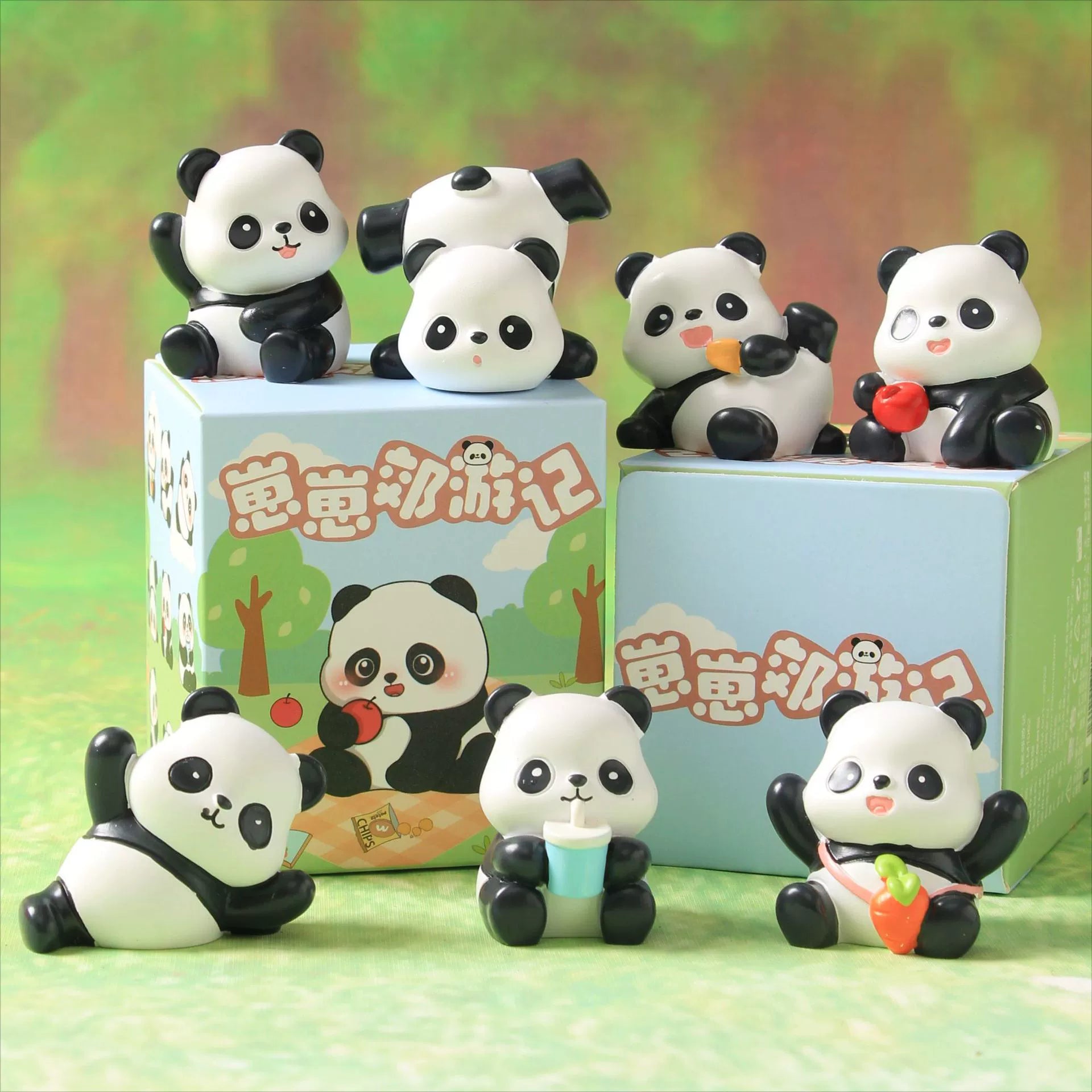 Panda Picnic Bean Blind Box - Cute Collectible Miniature Figures for Kids & Adults - Perfect for Party Favors, Gifts, and Home Decor