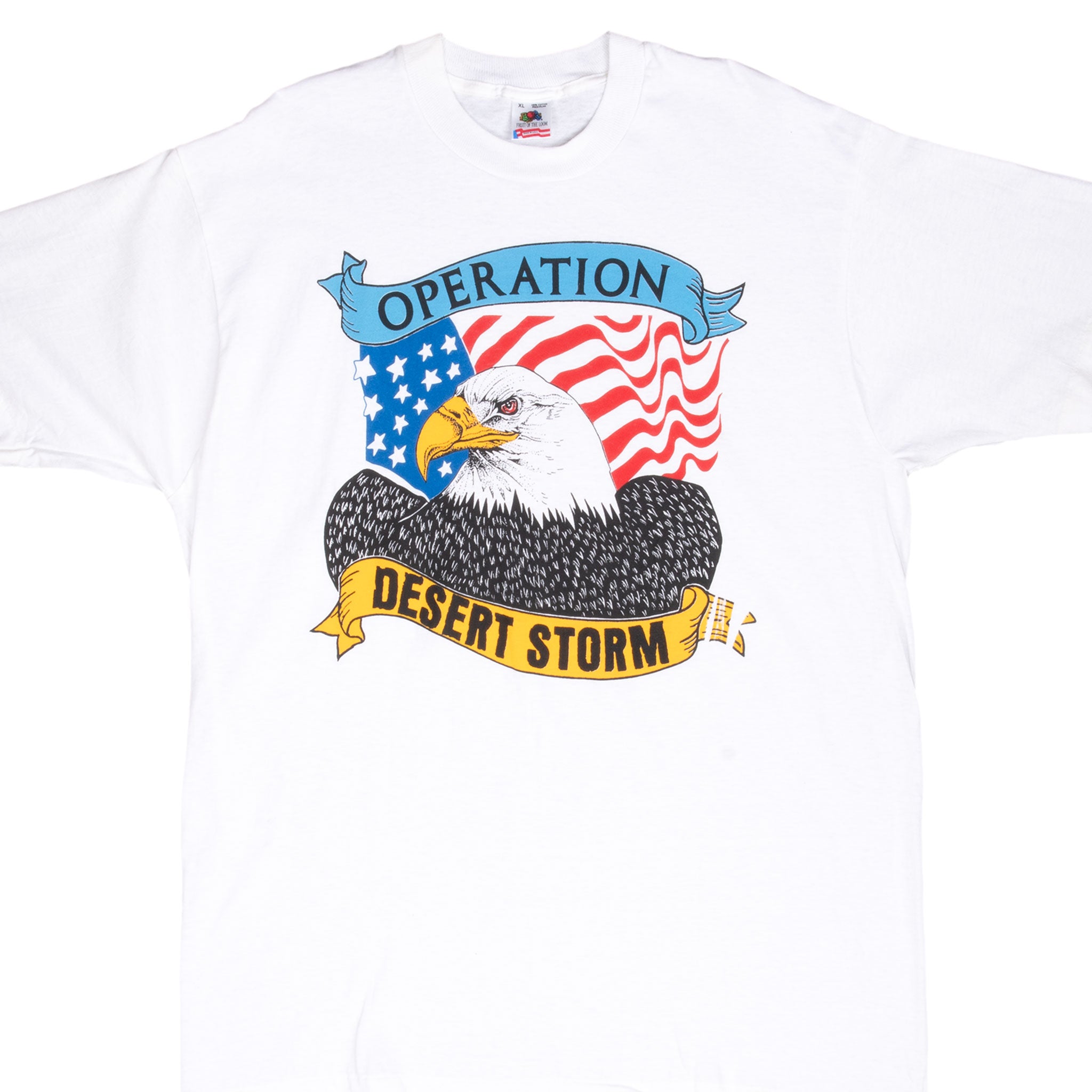 Vintage Operation Desert Storm T-Shirt 1990s - Authentic Military Tee, Large Size, Made in USA - Perfect for History Buffs, Veterans & Retro Fashion Lovers