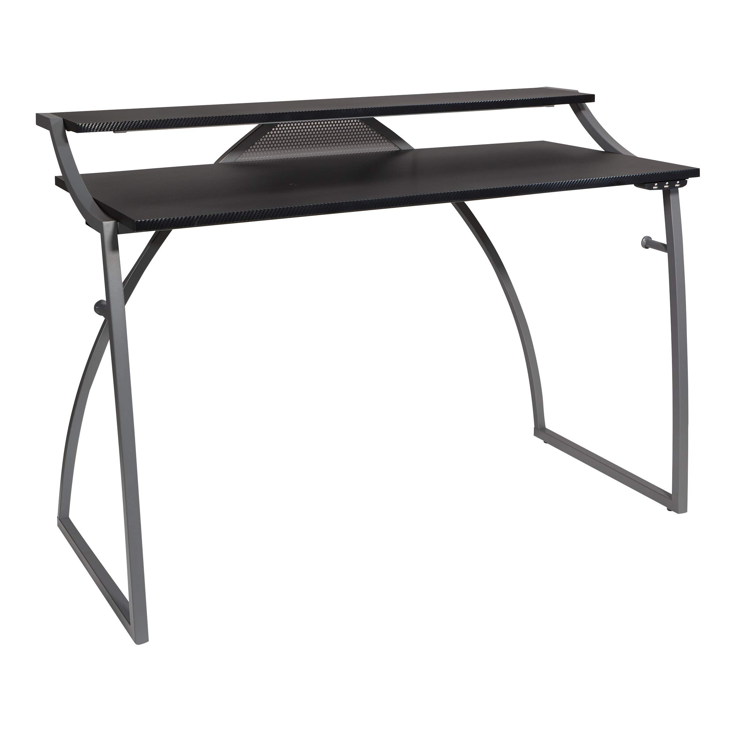 OSP Alpha Battlestation Gaming Desk - Ergonomic Computer Desk for PC & Console Gamers - Black Home Office Furniture for Streaming & Esports Setup