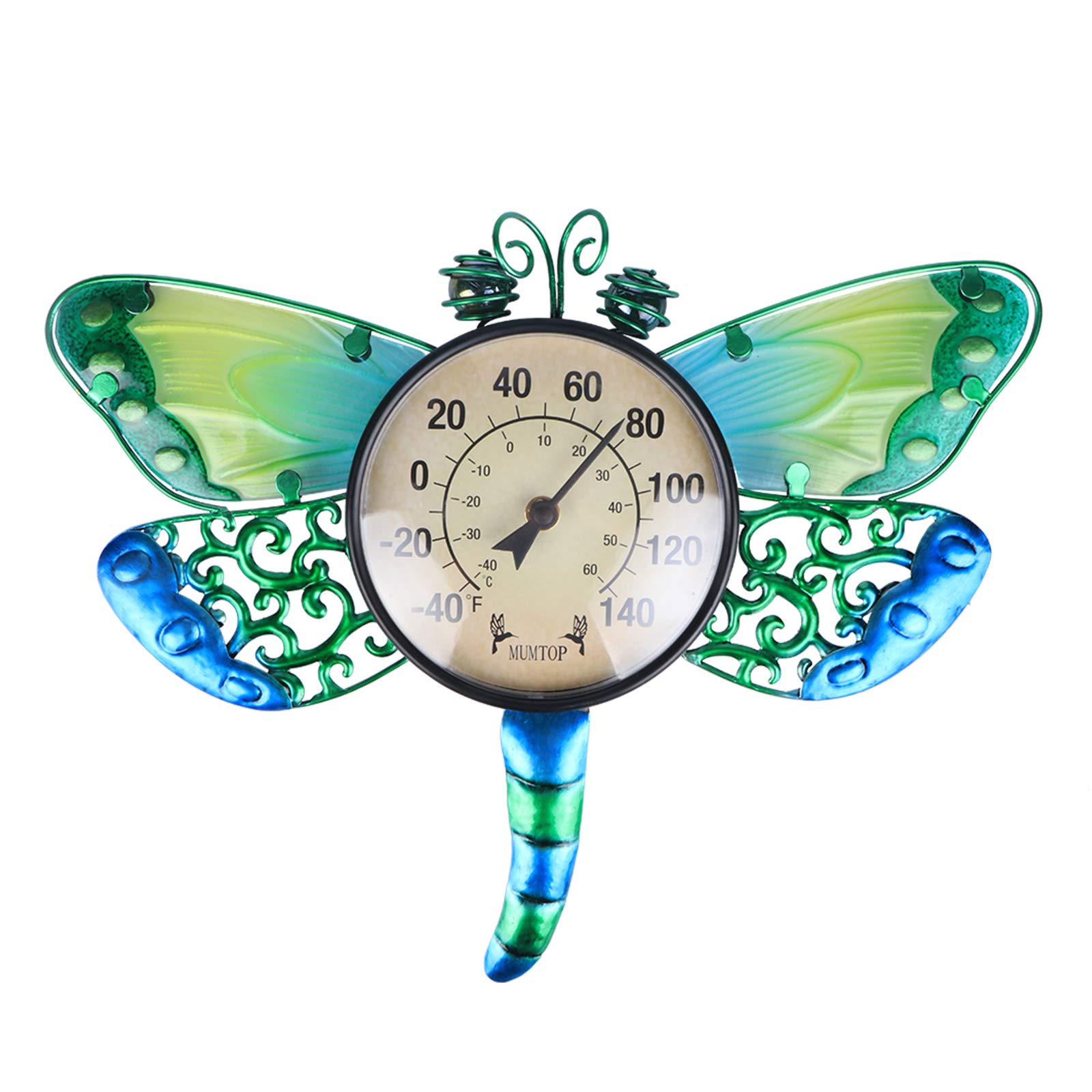 **MUMTOP Indoor Outdoor Thermometer - Wireless Hygrometer with Dragonfly Design for Patio, Garden & Home - Battery-Free Wall Hanging Decor for Weather Monitoring**    *(Perfect for patios, greenhouses, living rooms, and outdoor spaces to track temperature and humidity effortlessly.)*