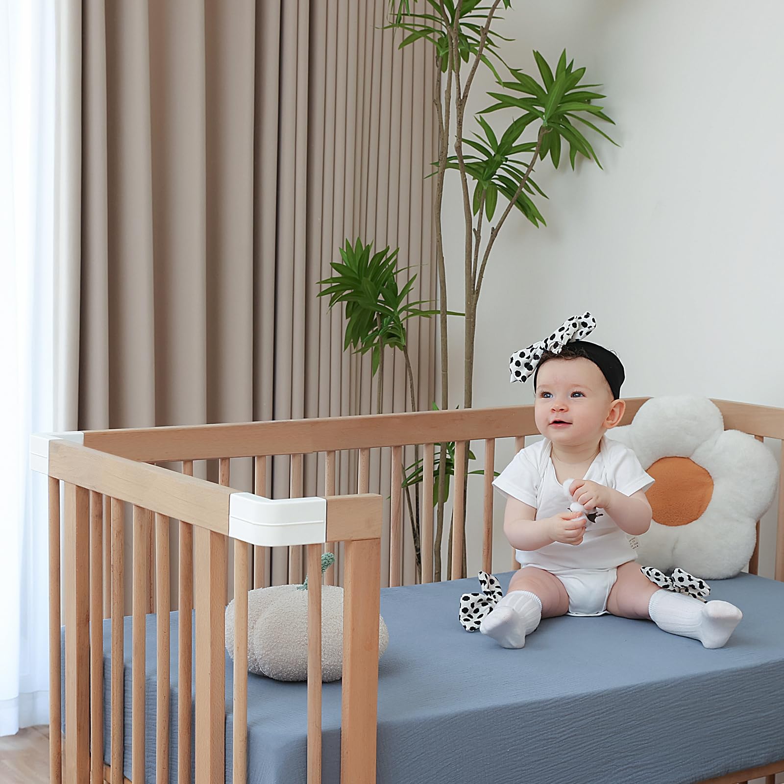 Organic Cotton Muslin Crib Sheets 2-Pack - Soft, Breathable Baby Bedding for Boys & Girls (Denim Blue/New Camel) 28