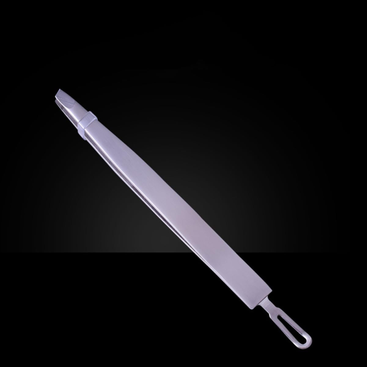 Angoily Stainless Steel Eyebrow & Eyelash Tweezers - 1pc Slanted Makeup Tweezers for Precise Brow Shaping & Lash Application - Perfect for Home Salon & Travel Makeup Kit