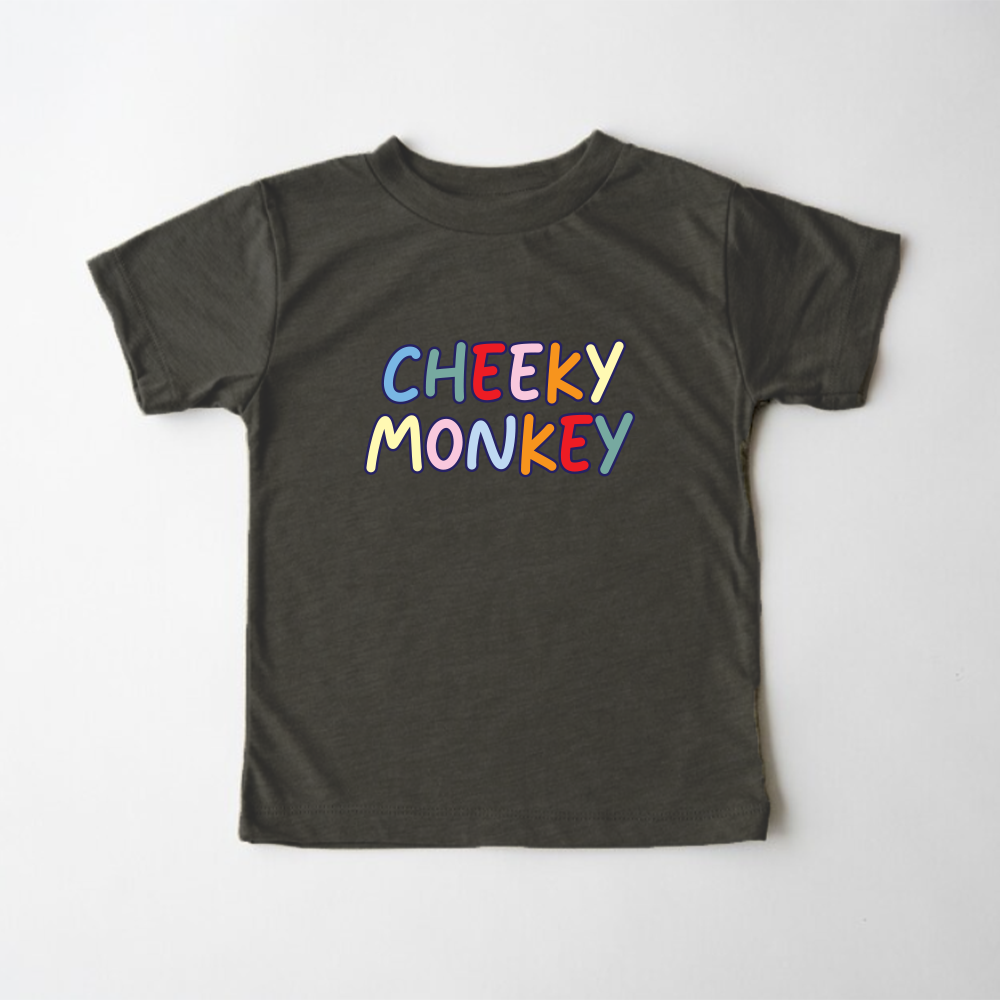 Cheeky Monkey Kids Graphic Tees - Fun Animal Print Cotton T-Shirts for Boys & Girls - Perfect for Playdates, School, and Family Outings
