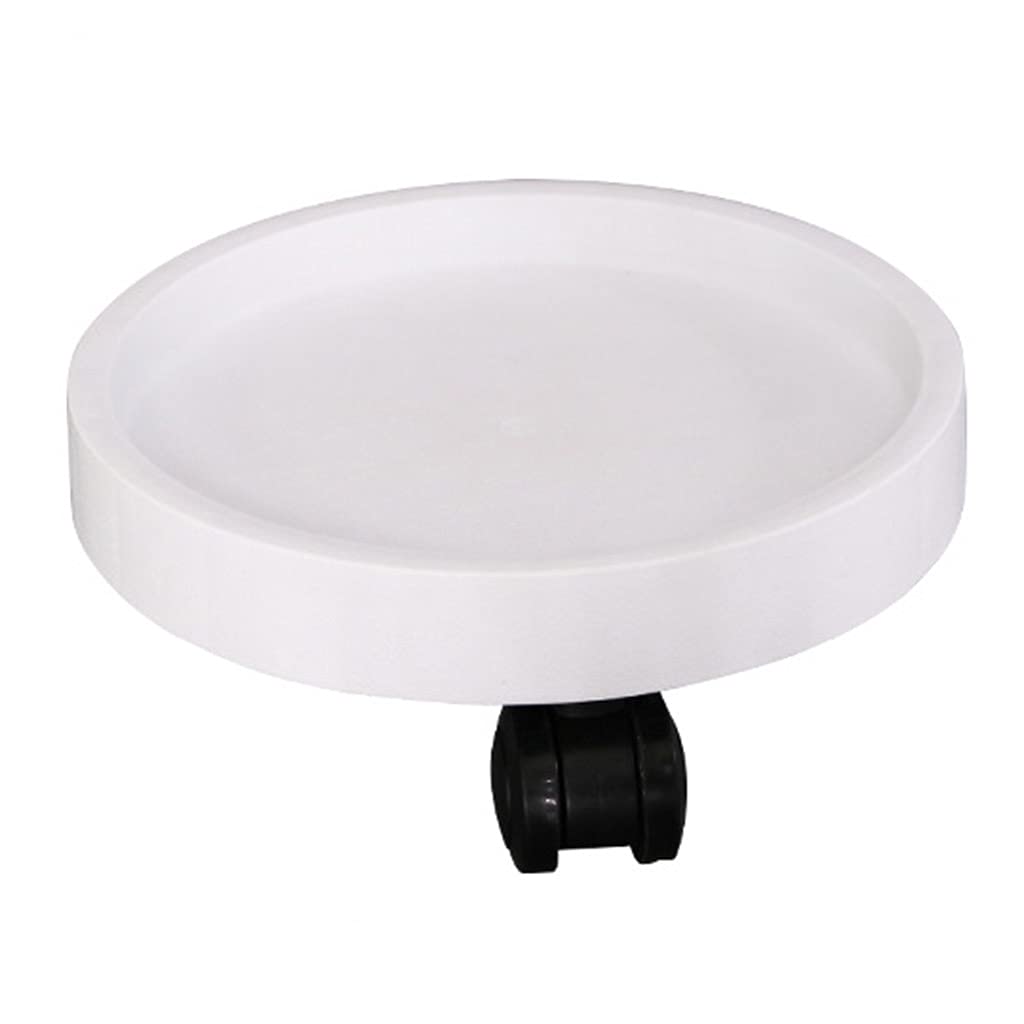 Heavy Duty Round Plant Caddy with Wheels - 40CM White Universal Rolling Plant Stand for Indoor & Outdoor Potted Plants | Perfect for Home, Garden, Patio & Balcony Decor