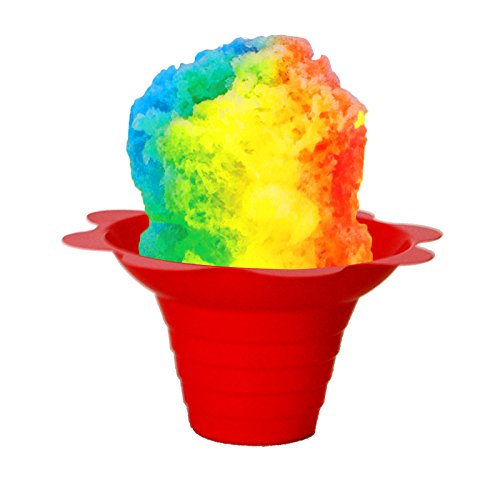 1000-Pack 4oz Small Shaved Ice Snow Cone Flower Cups - Red Disposable Party Supplies for Summer Treats, Weddings & Carnivals