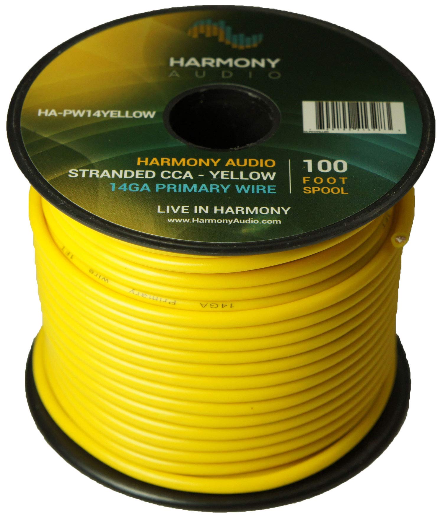 Harmony Audio 14 Gauge Primary Single Conductor Power/Ground Wire - 16 Rolls (1600 Feet) - 6 Color Mix for Car Audio, Trailer Wiring, Model Train & Remote Control Applications - Perfect for DIY Automotive Electrical Projects