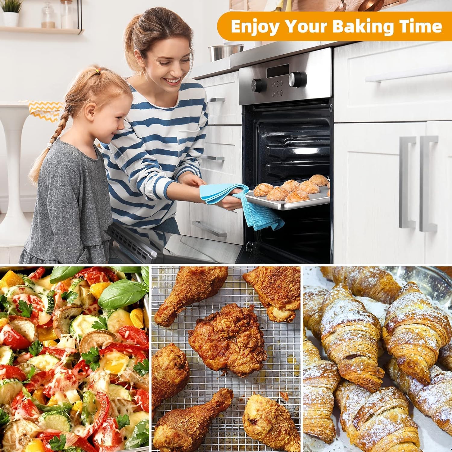 YEPATER 15.6 x 11.6 Inch Large Stainless Steel Non-Stick Air Fryer Basket with 30 PCS Parchment Paper - Oven Safe Air Fryer Pan & Crisper Tray for Baking, Roasting, and Healthy Cooking | Perfect for Chicken Wings, French Fries, and Vegetables