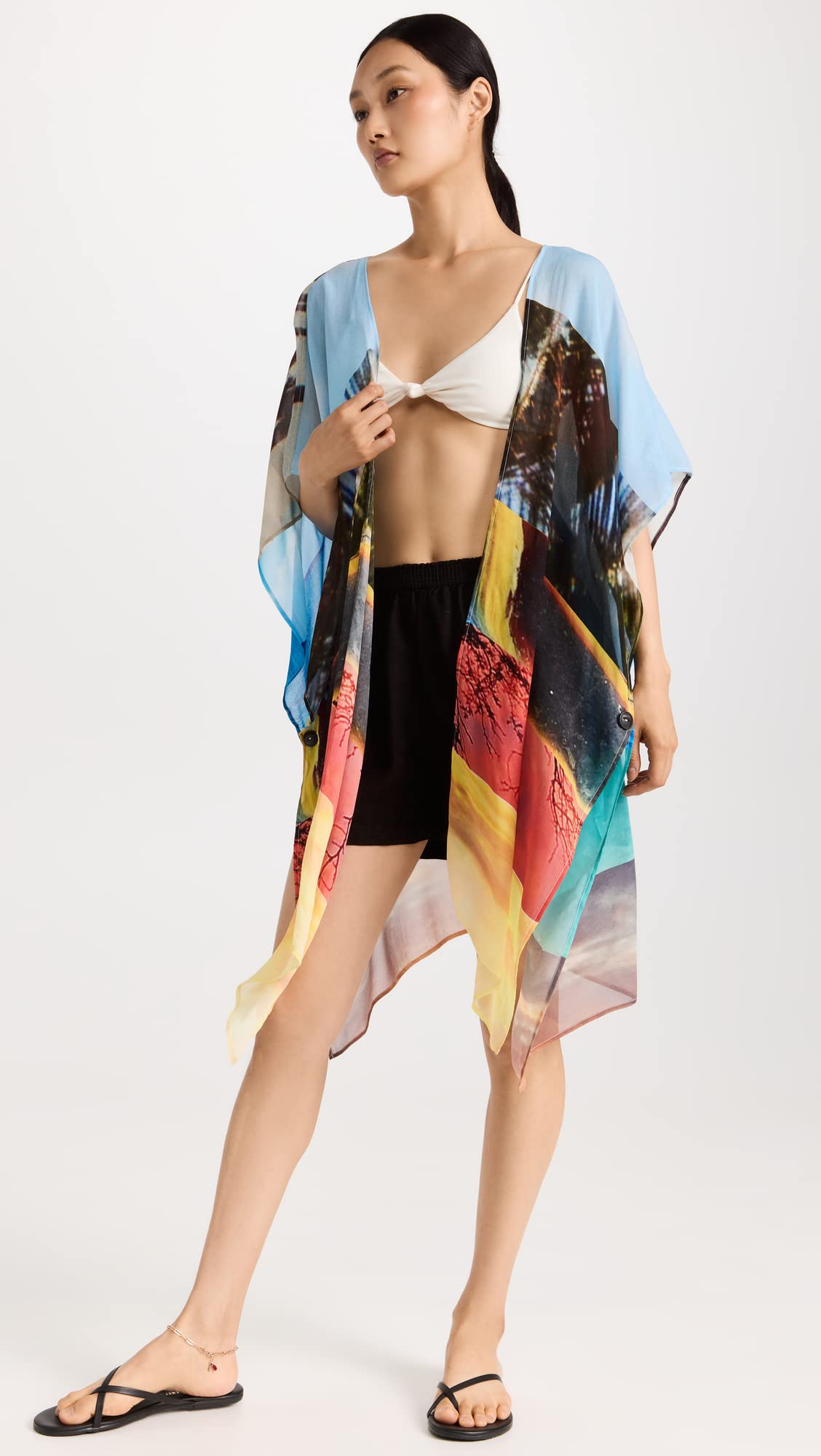 rag & bone Women's Beach Summer Wrap - Lightweight Cover Up, One Size Multi-Color for Pool, Vacation & Beach Day Outfits