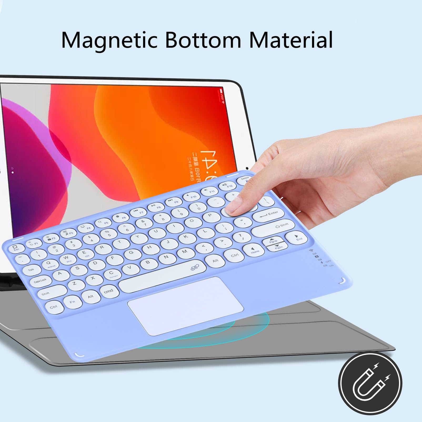Ultra-Slim Bluetooth Keyboard for iPad, Tablet & PC - Purple | Portable & Rechargeable for Work & Travel