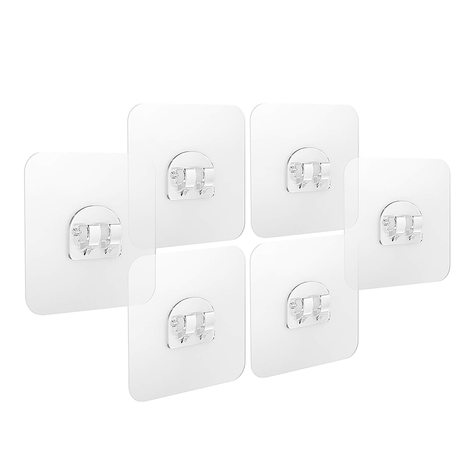 LUXEAR 6 Pack Reusable Transparent Adhesive Sticker for Shower Caddy, Bathroom Shelf, Kitchen Sink Caddy, Soap Dish Holder - No Glue, Easy to Clean, Perfect for Home & Office Organization