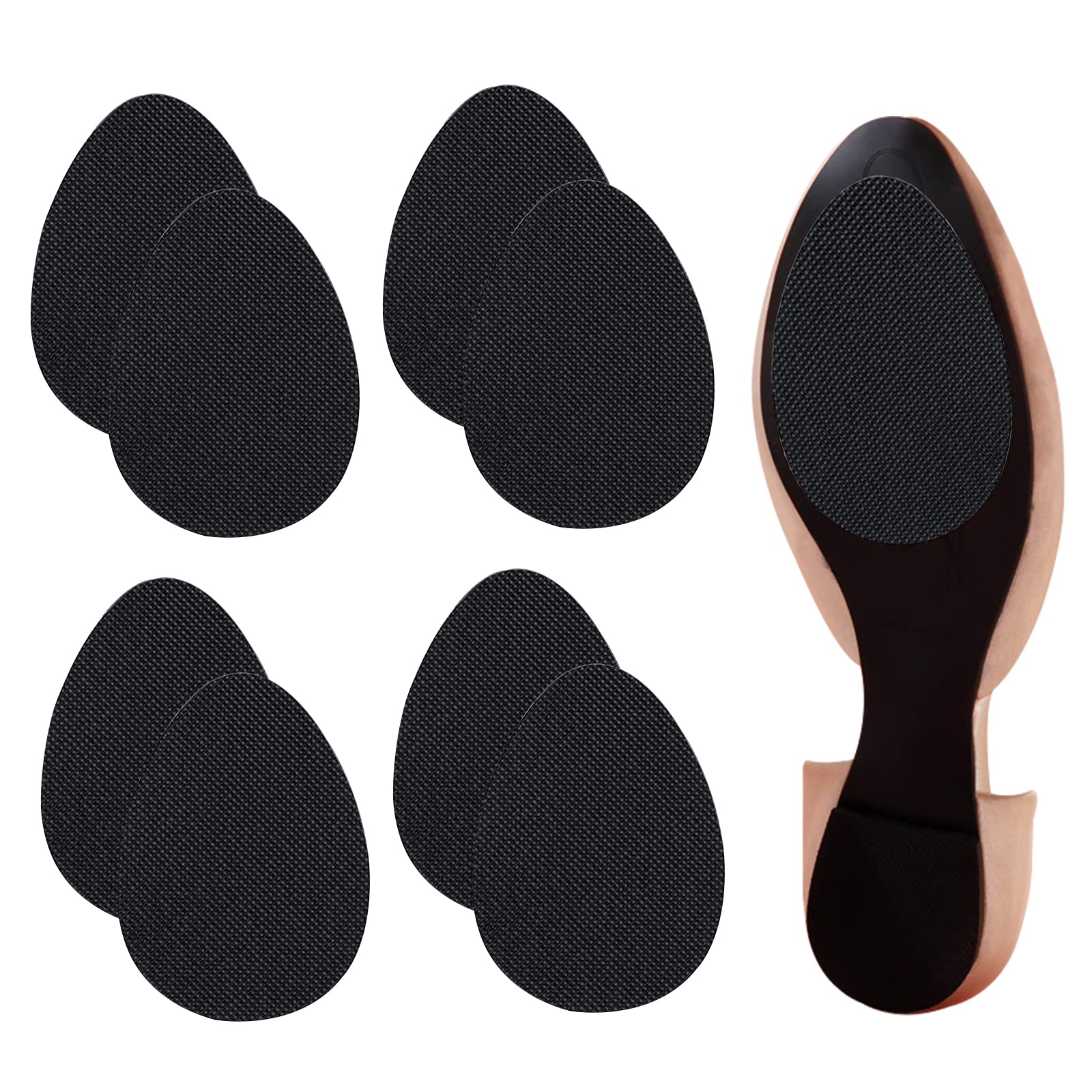 Non-Slip Shoe Pads for High Heels & Dress Shoes - 8pcs Self-Adhesive Anti-Slip Sole Protectors for Men & Women (Black) - Perfect for Slippery Floors, Parties & Work Events