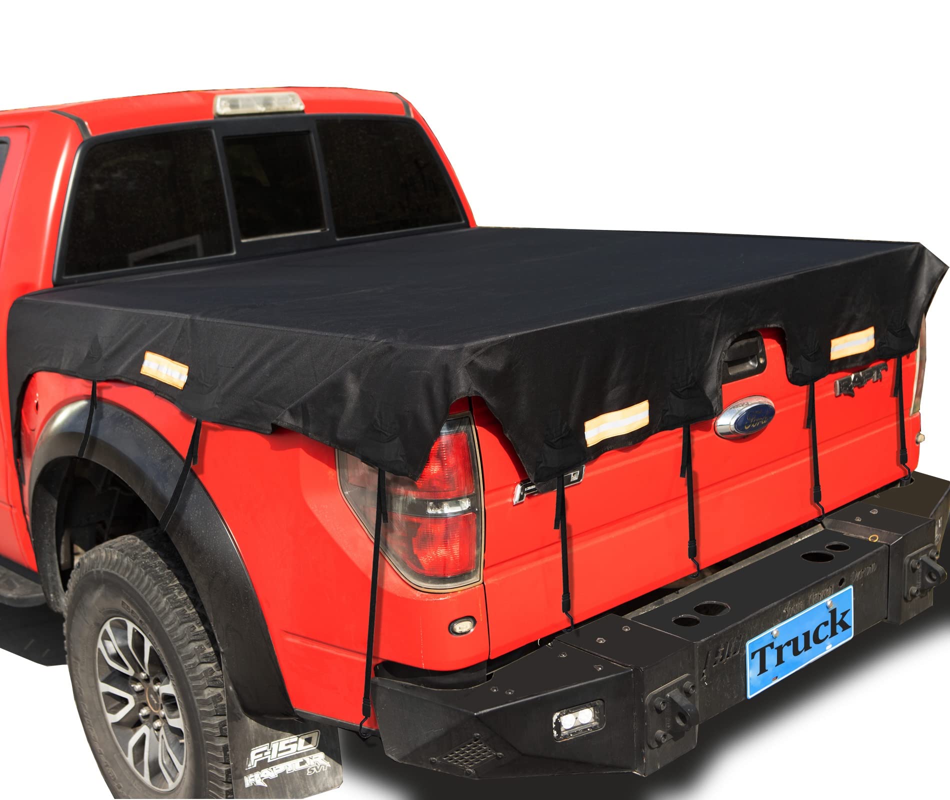 Heavy Duty 600D Waterproof Truck Bed Cover for Ford F150 & F150 Raptor (5.7' Short Bed) - Black Oxford Cargo Tarp with Bungee Belts | All-Weather Protection for Camping, Hauling & Outdoor Adventures